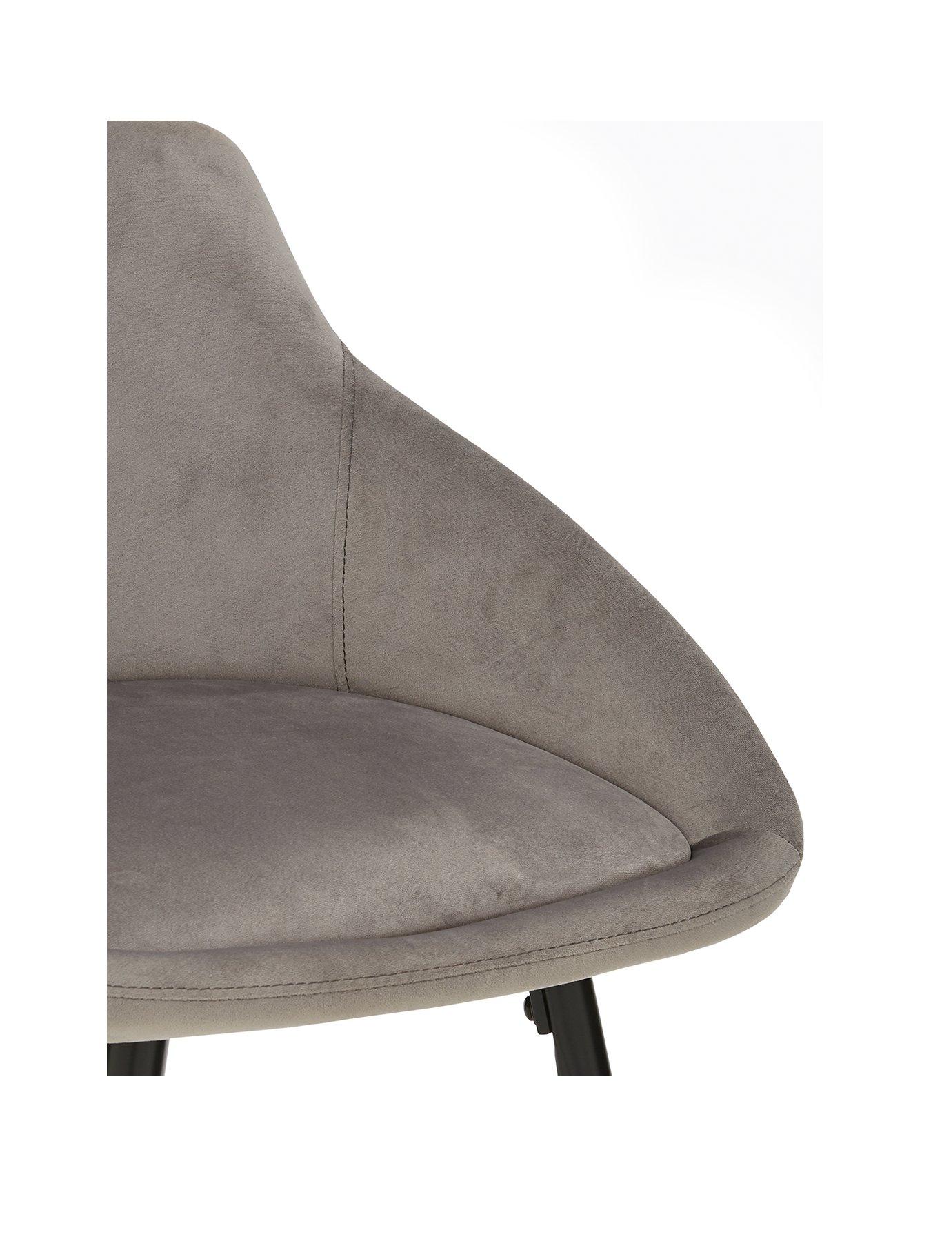 Image 3 of 5 of Very Home Dahlia Fabric Bar Stool - Grey/Black&nbsp;- FSC&reg; Certified