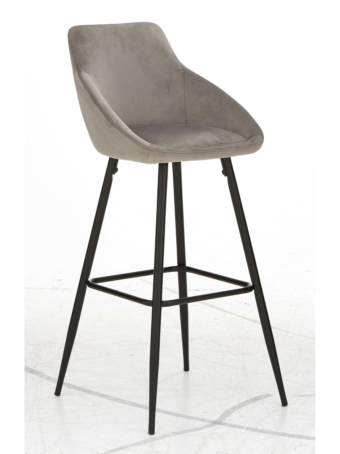 Image 5 of 5 of Very Home Dahlia Fabric Bar Stool - Grey/Black&nbsp;- FSC&reg; Certified