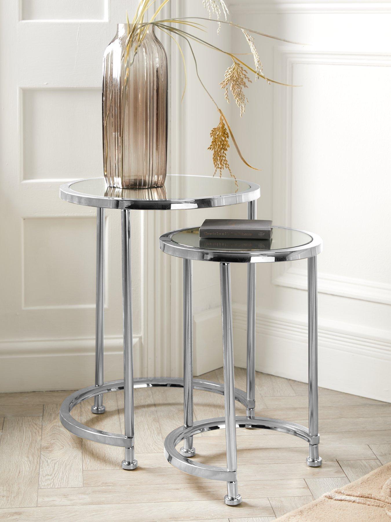Image 1 of 5 of Very Home Aruba Mirrored Nest of Lamp Tables
