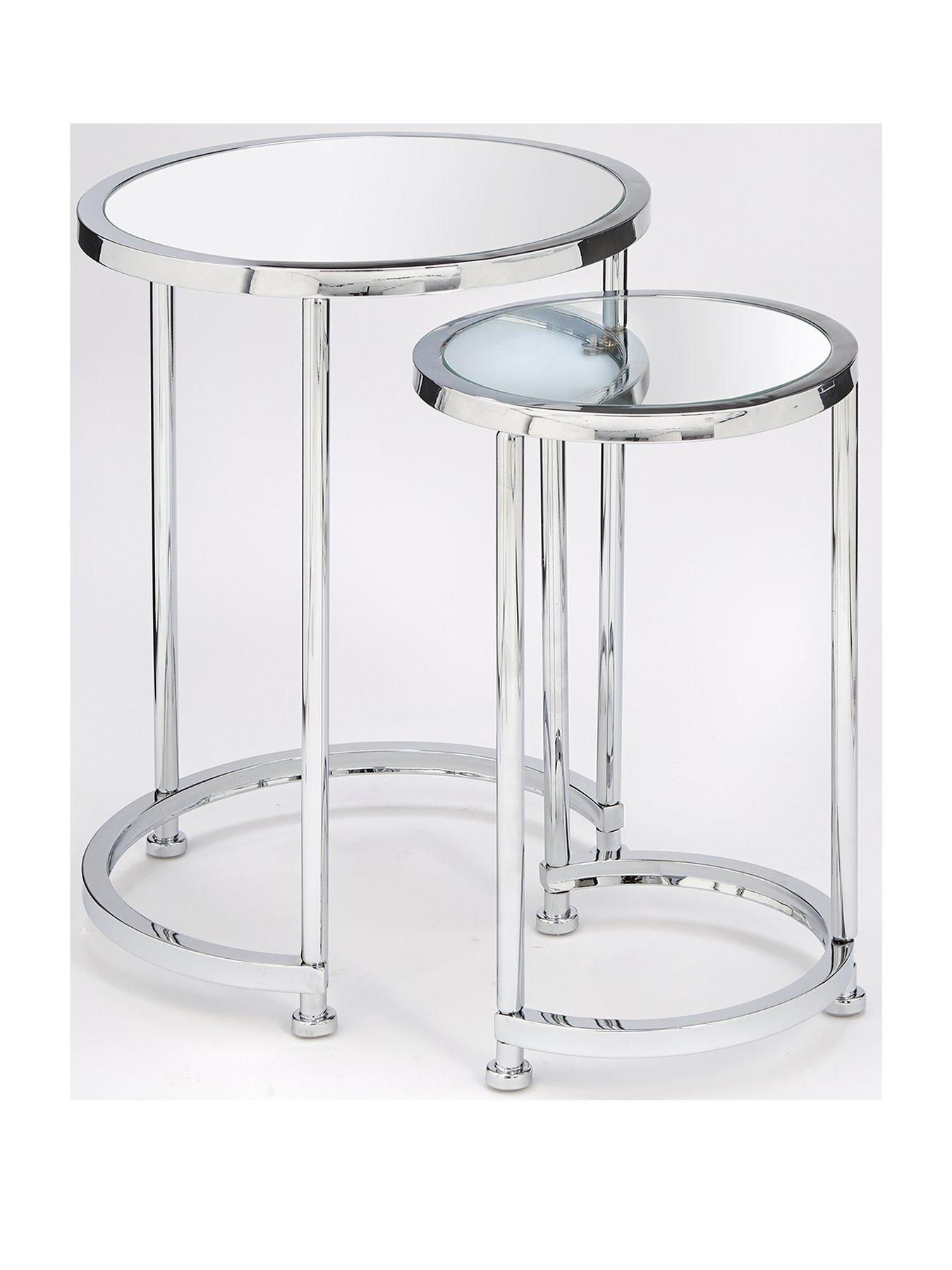 Image 2 of 5 of Very Home Aruba Mirrored Nest of Lamp Tables