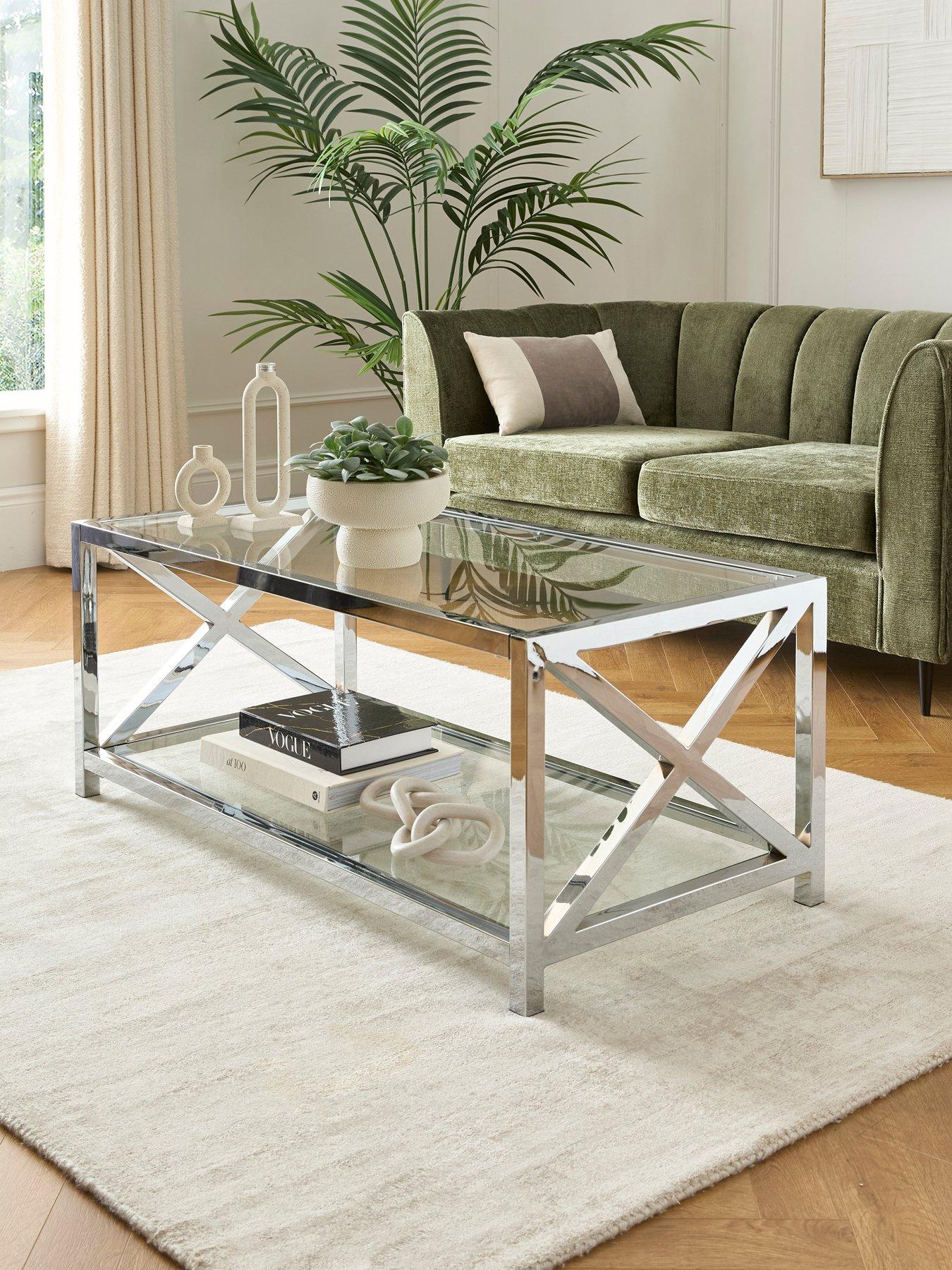 undefined Christie Glass and Chrome Coffee Table