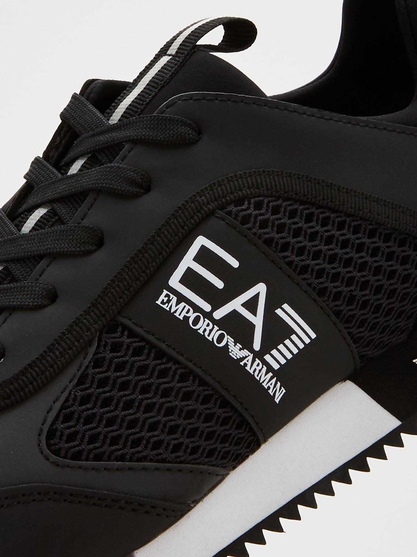 EA7 Emporio Armani Black & White Laces Trainers - Black  display picture 3