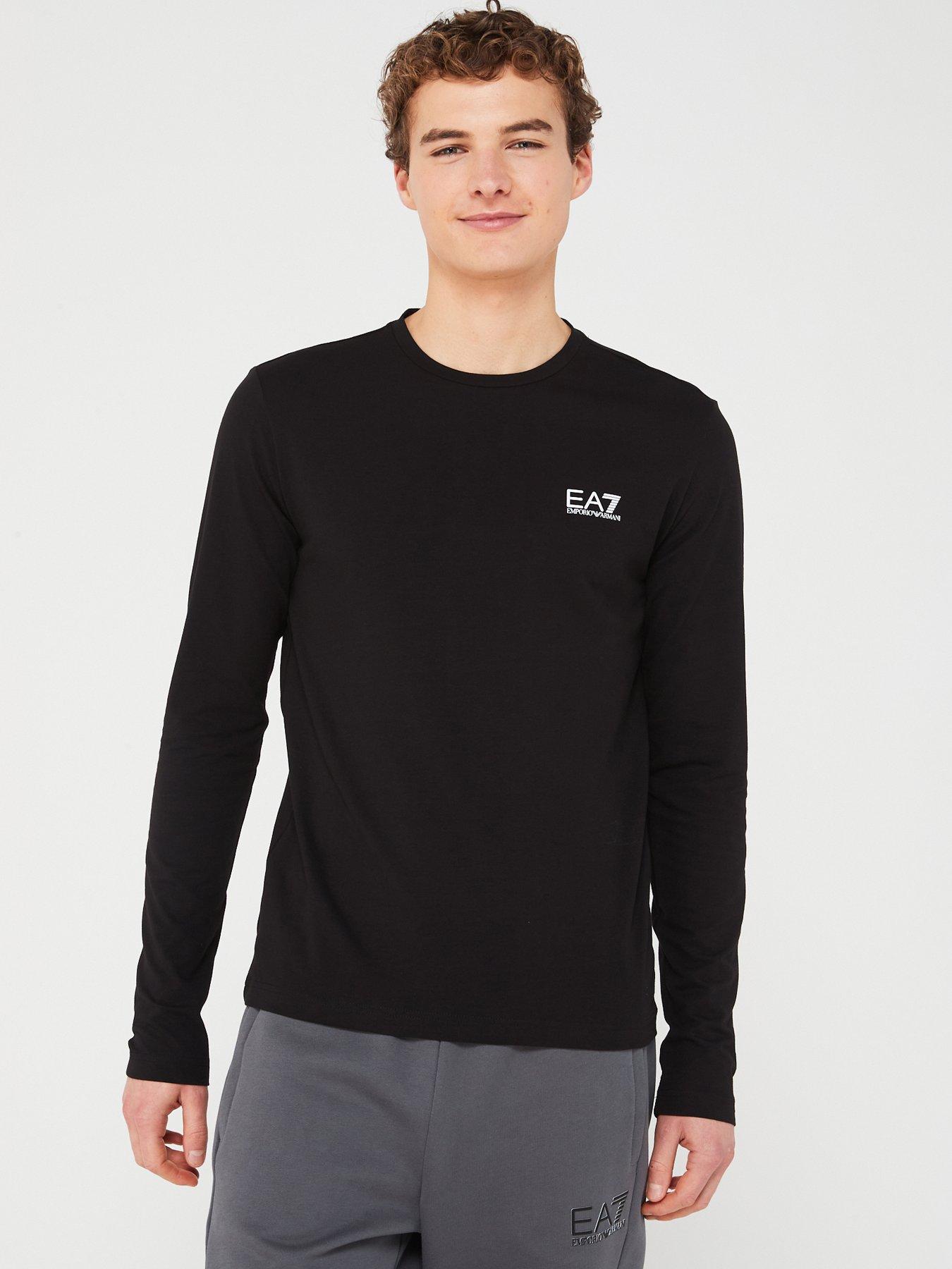 EA7 Emporio Armani Core ID Logo Long Sleeve T-Shirt - Black | Very
