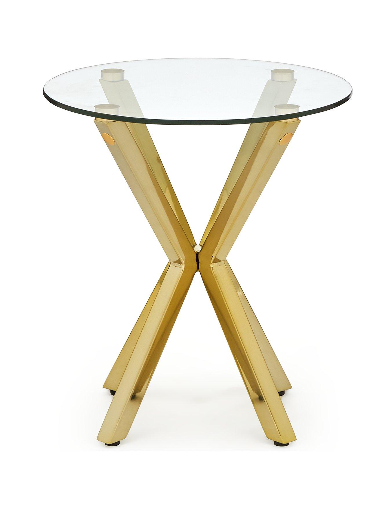 Image 2 of 5 of The Very Collection Chopstick Glass and Brass Lamp Table