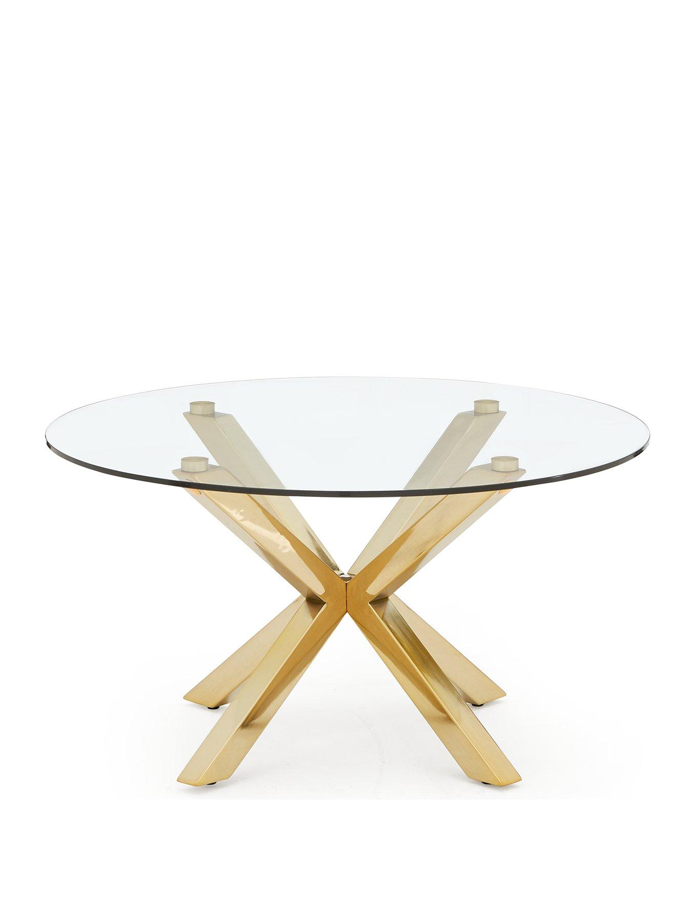 Image 2 of 5 of The Very Collection Chopstick Glass and Brass Coffee Table