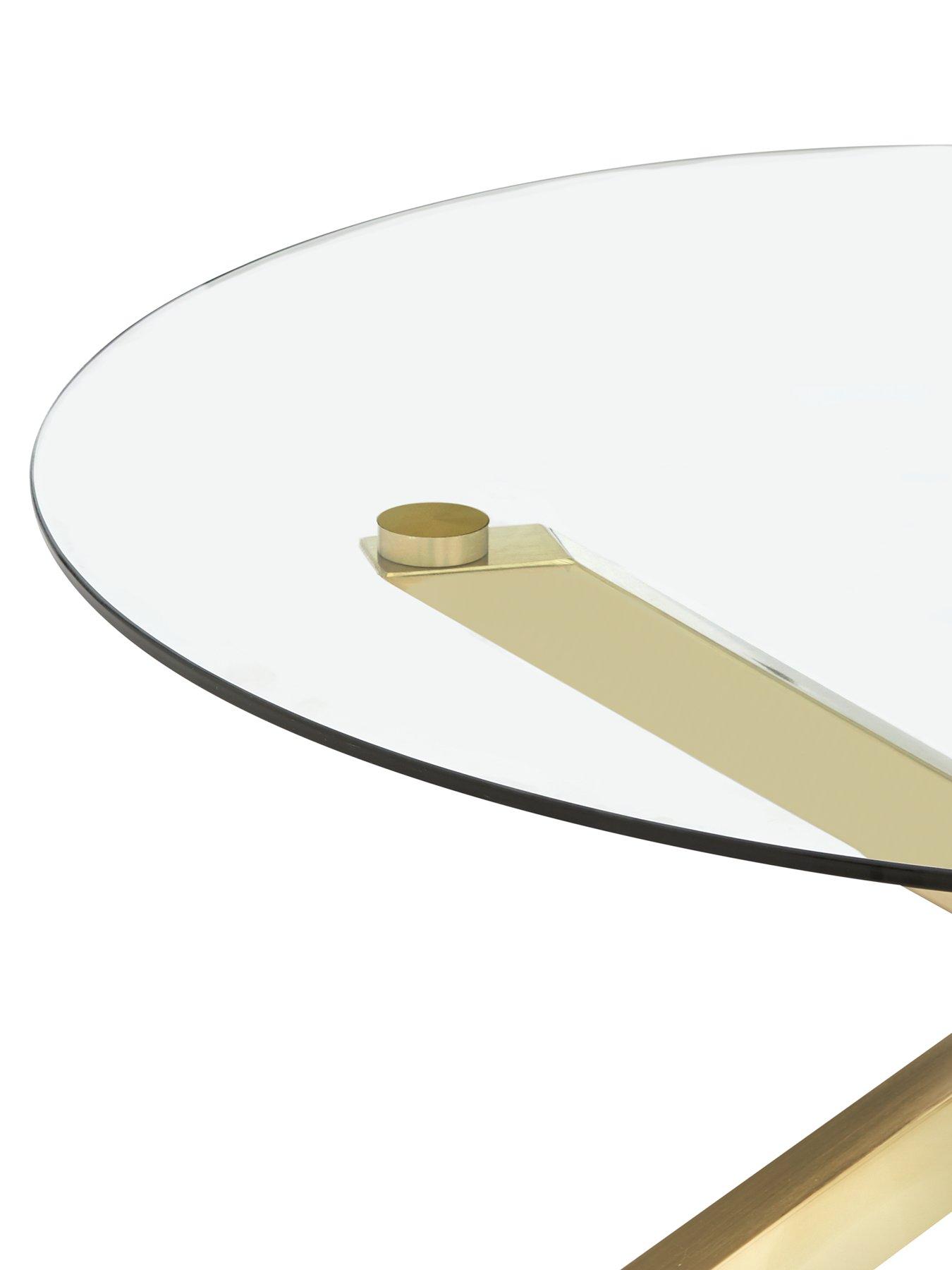 Image 4 of 5 of The Very Collection Chopstick Glass and Brass Coffee Table