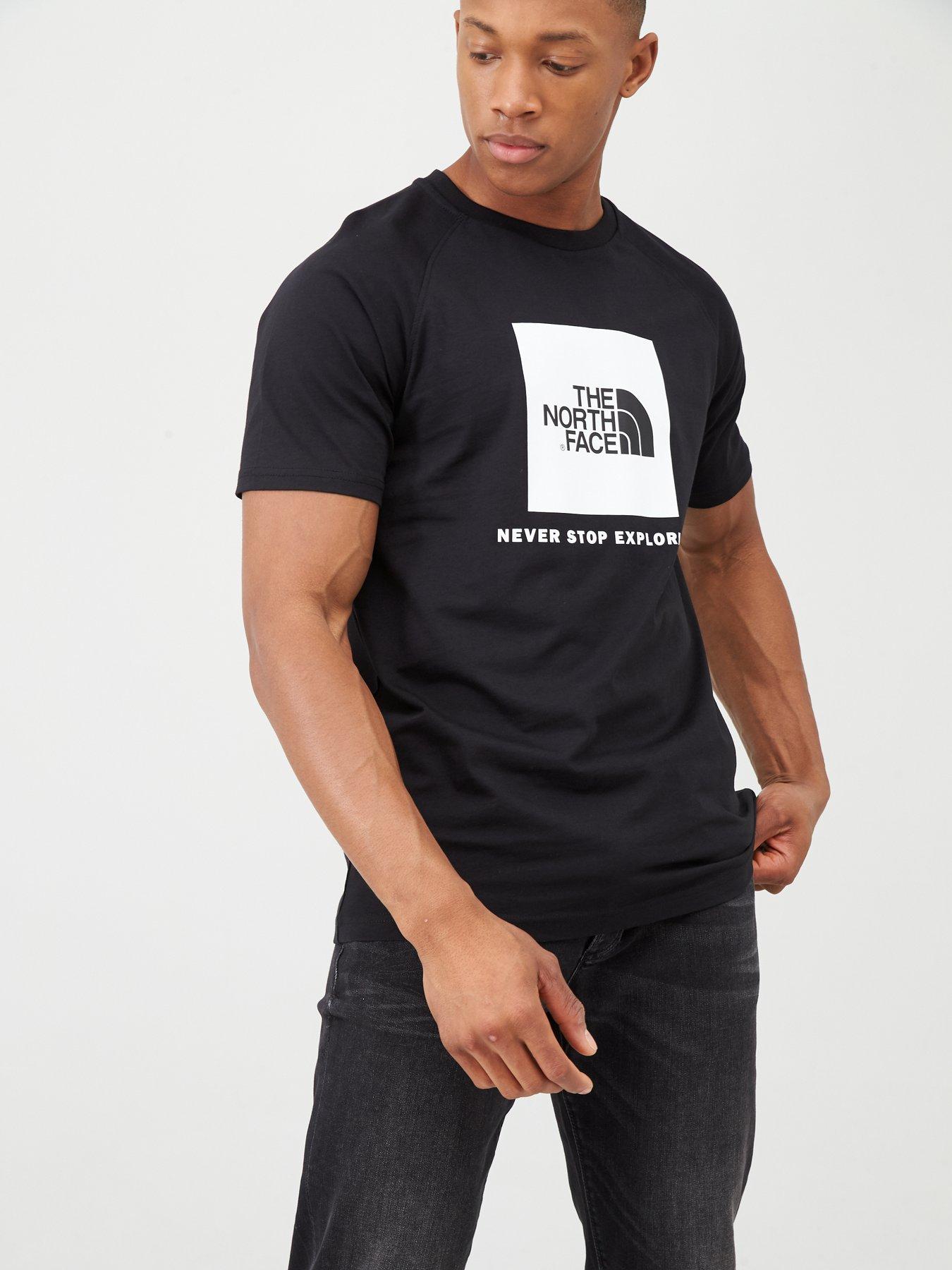 Men's S/S Raglan Redbox T-Shirt - BLACK/WHITE | Very
