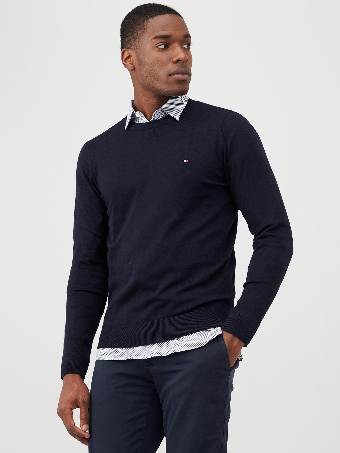 tommy-hilfiger-tommy-hilfiger-core-cotton-silk-crew-jumper-navy