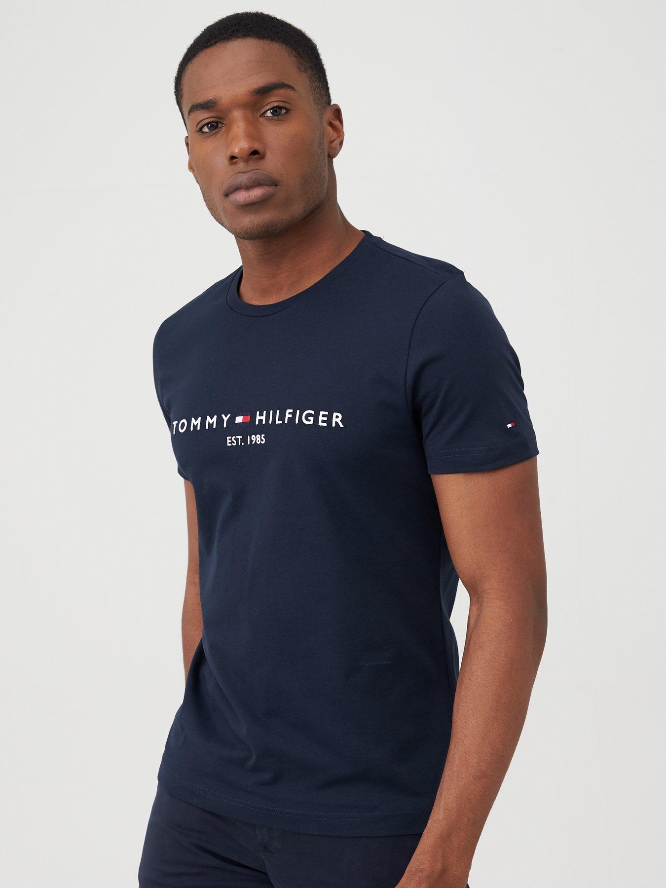 undefined Tommy Hilfiger Linear Chest Logo T-Shirt - Navy