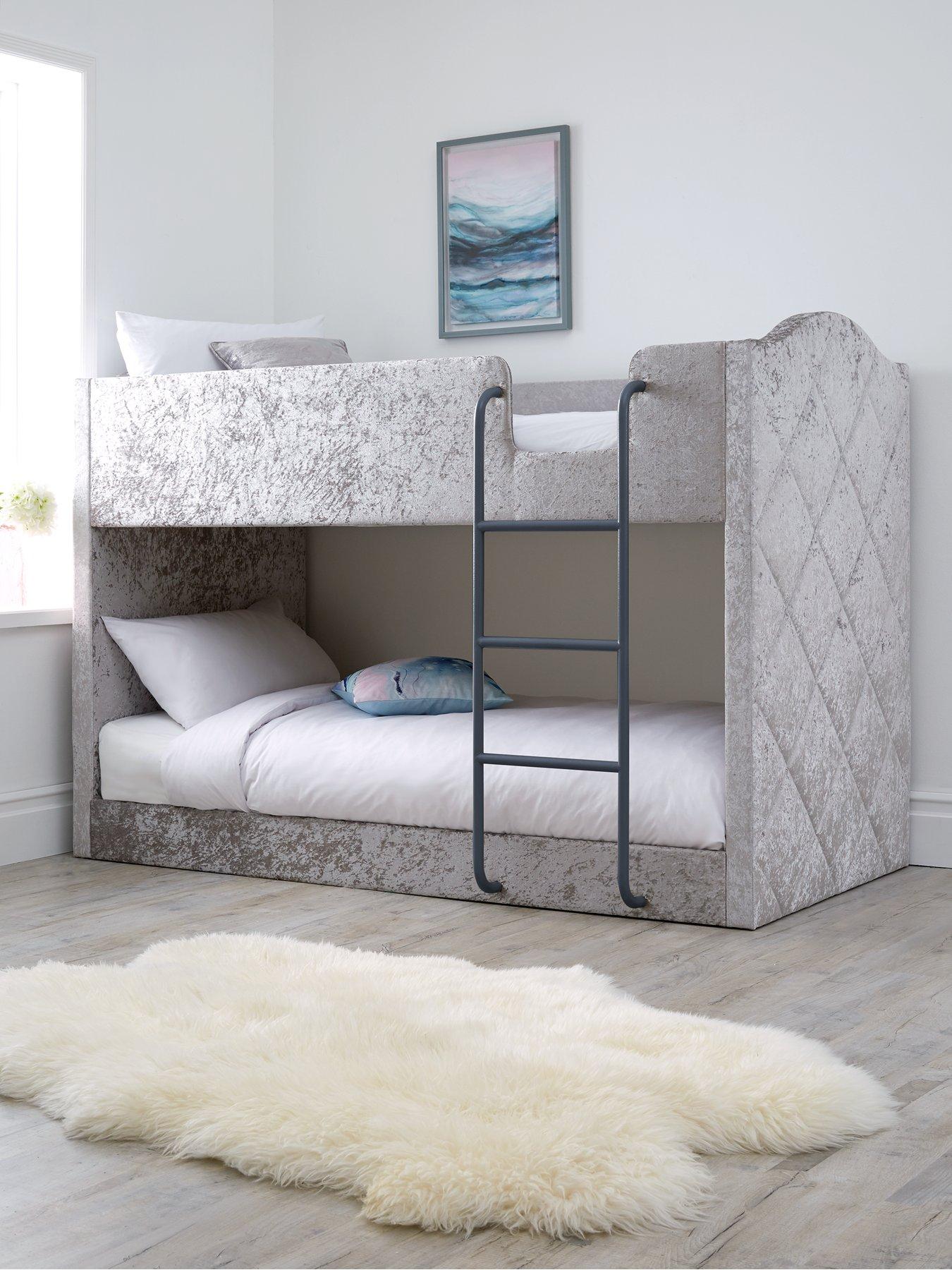 very-home-mandarin-fabricnbspbunk-bed-with-mattress-options-buy-and-savenbsp--grey-silverstillFront