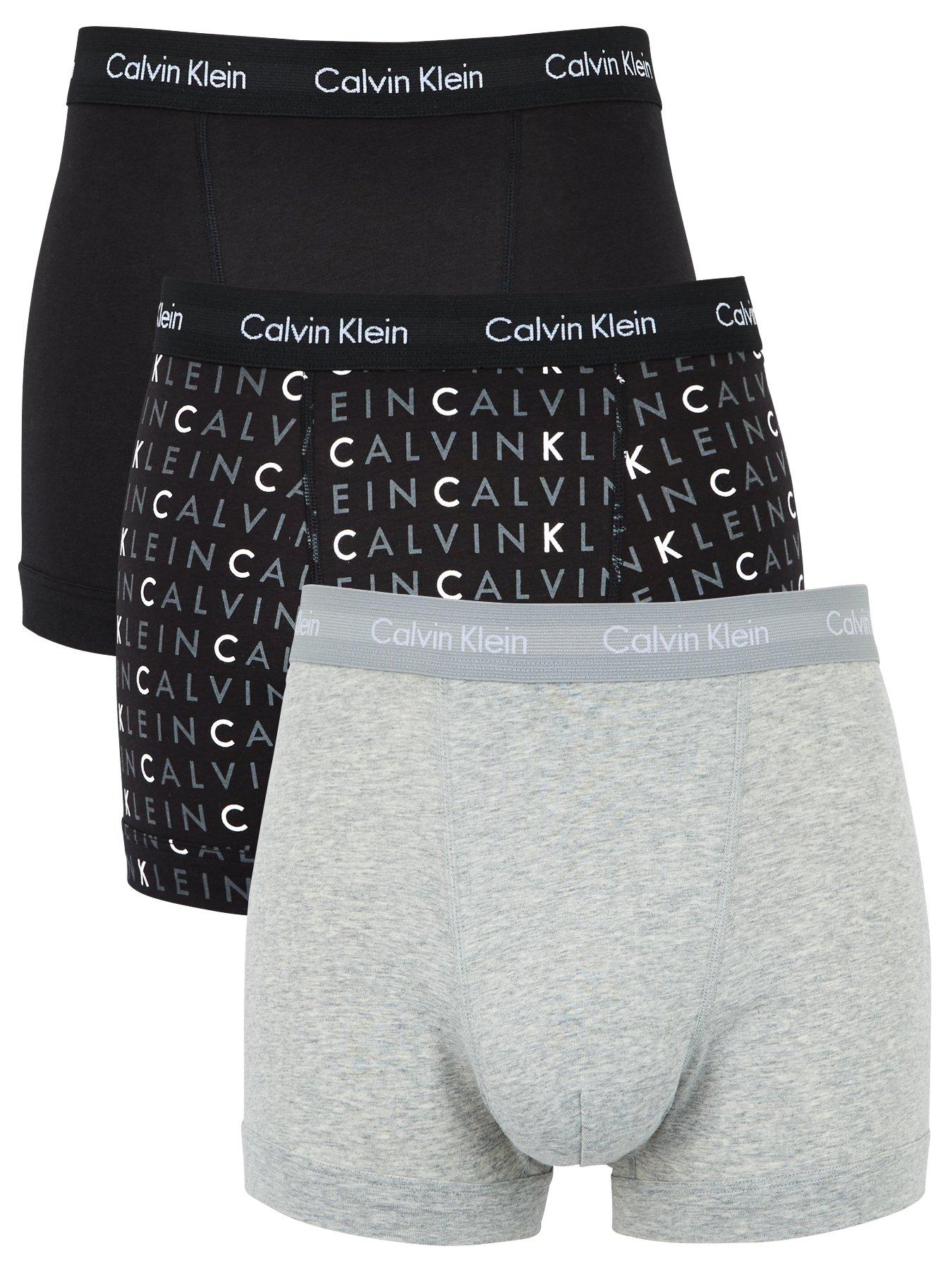 Image 1 of 3 of Calvin Klein 3 Pack Trunks - Plain/Print
