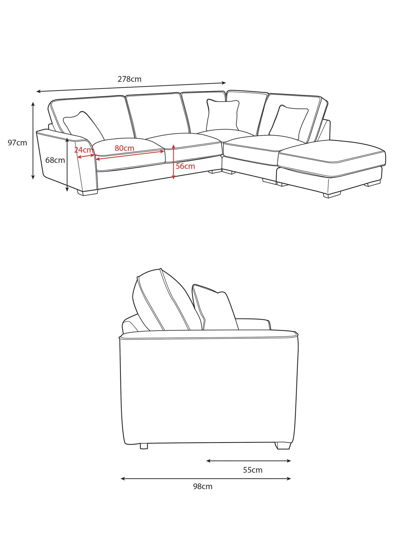 Image 5 of 5 of Very Home Kingston R/H Corner Chaise with Footstool&nbsp;- Made to Order in the UK