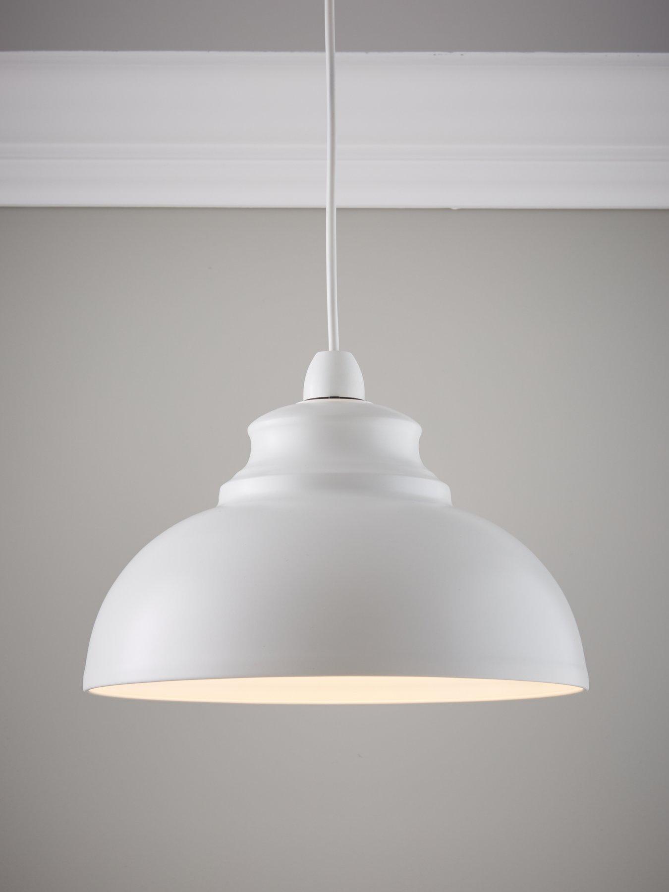 Very Home Dome Spun Metal Shade - White