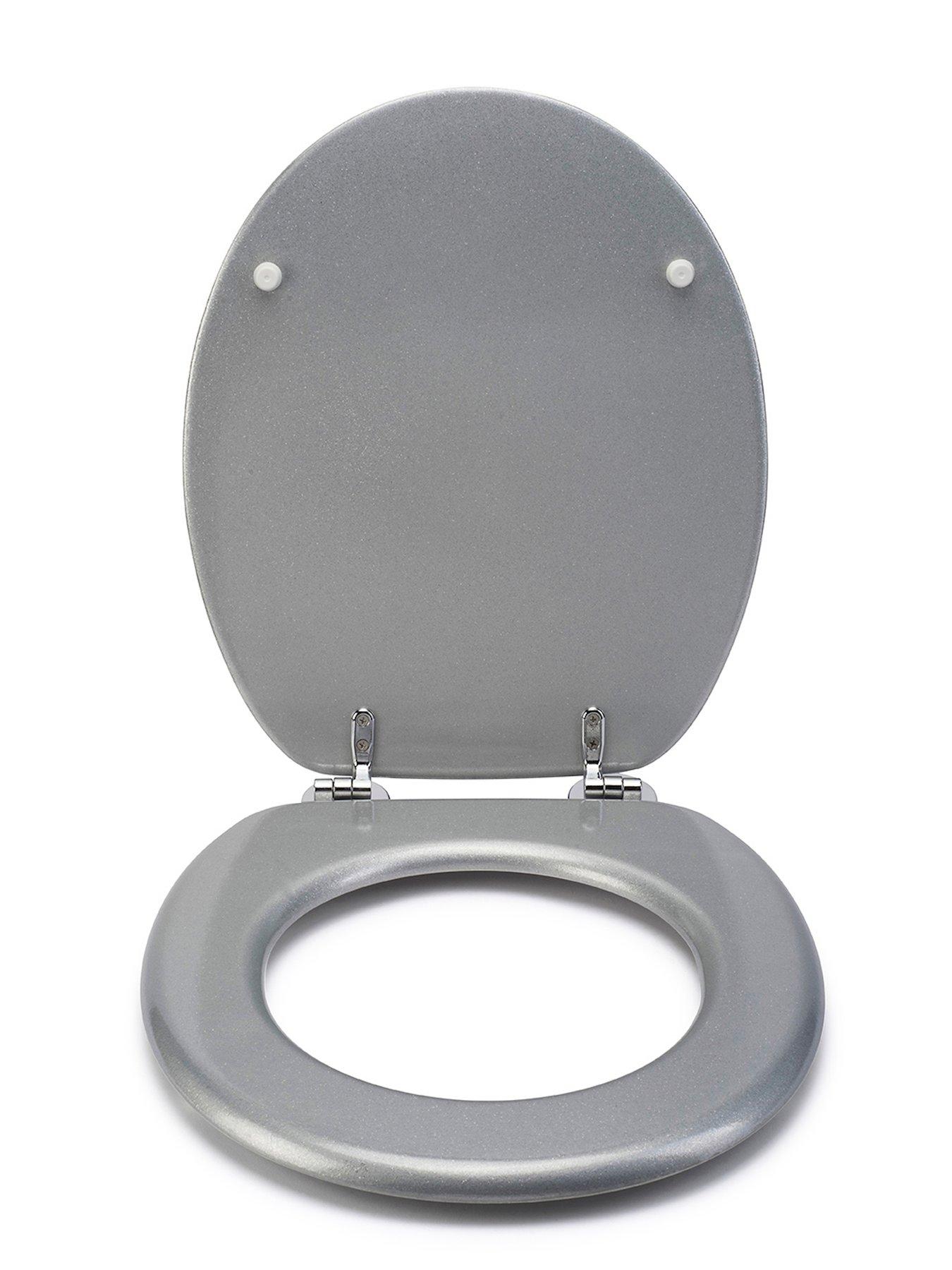 Image 3 of 7 of Croydex Silver Quartz Flexi-Fix Toilet Seat