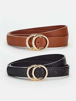 everyday-two-pack-leo-double-buckle-beltsnbsp--blacktan