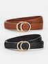 everyday-two-pack-leo-double-buckle-beltsnbsp--blacktanfront