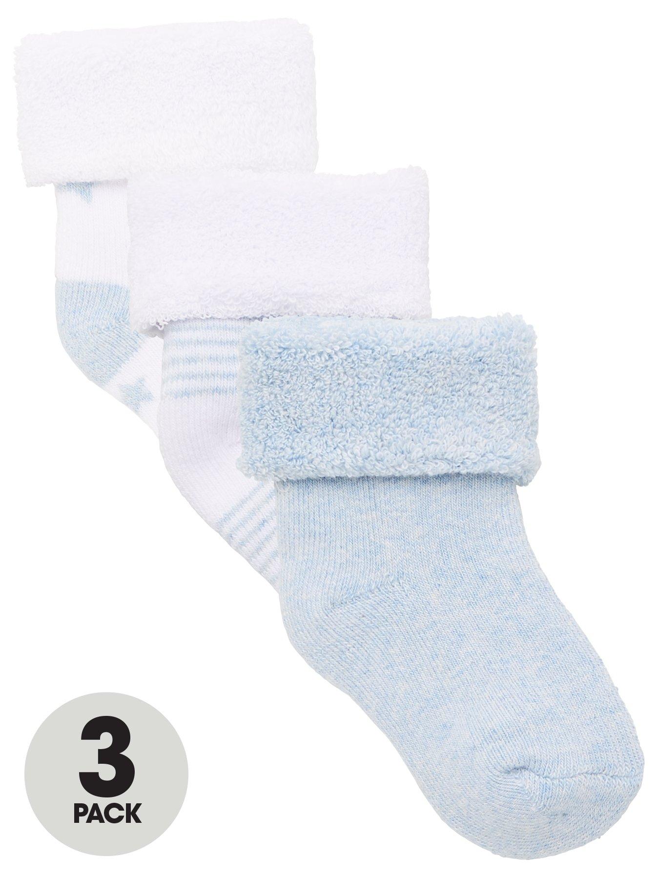 Image 1 of 3 of Everyday Baby Boy 3 Pack Little Star Terry Socks - Blue