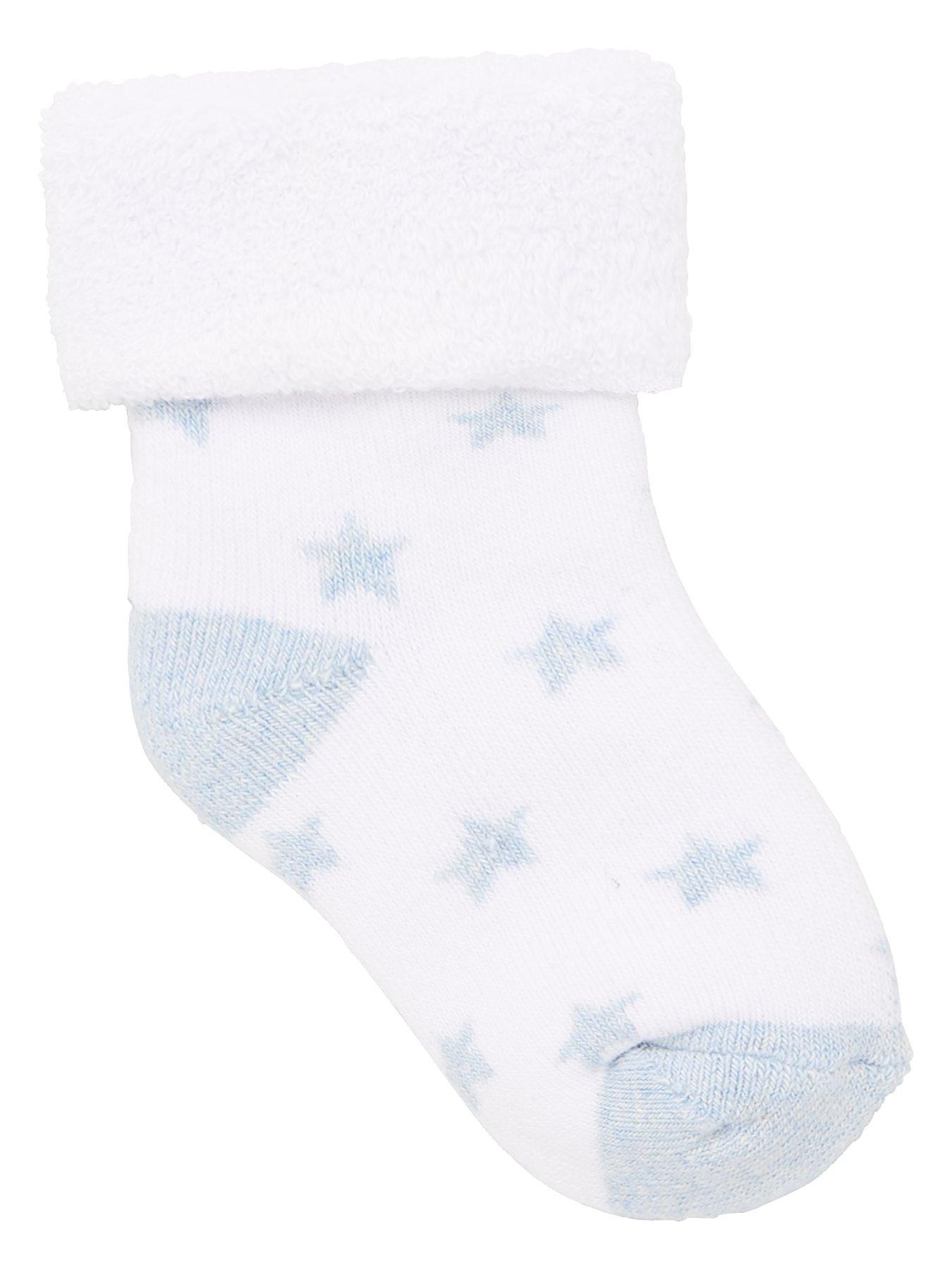 Image 2 of 3 of Everyday Baby Boy 3 Pack Little Star Terry Socks - Blue