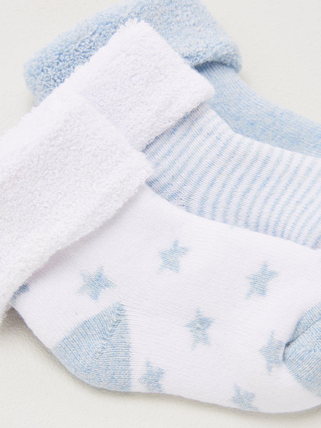 Image 3 of 3 of Everyday Baby Boy 3 Pack Little Star Terry Socks - Blue
