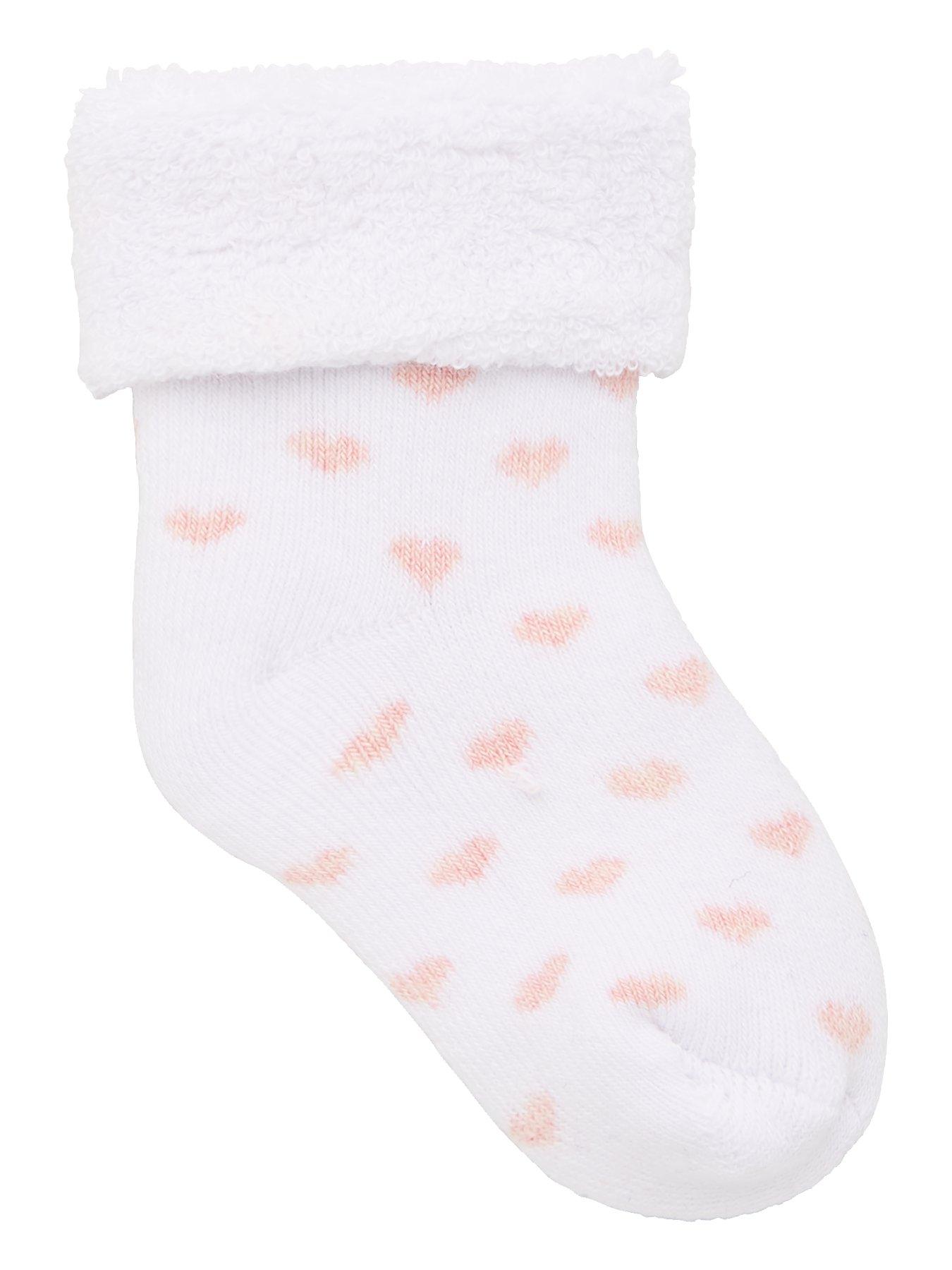 Image 2 of 3 of Everyday Baby Girls 3 Pack Little Heart, Stripe and Plain Terry Socks - Pink