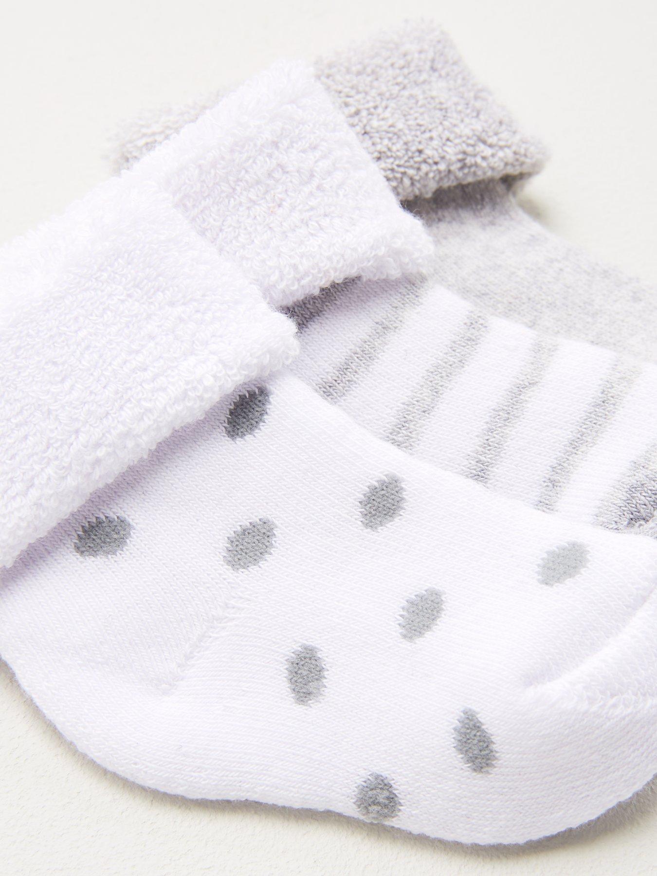 Image 3 of 3 of Everyday Baby Unisex 3 Pack Little Spot, Stripe and Plain Terry Socks - Grey