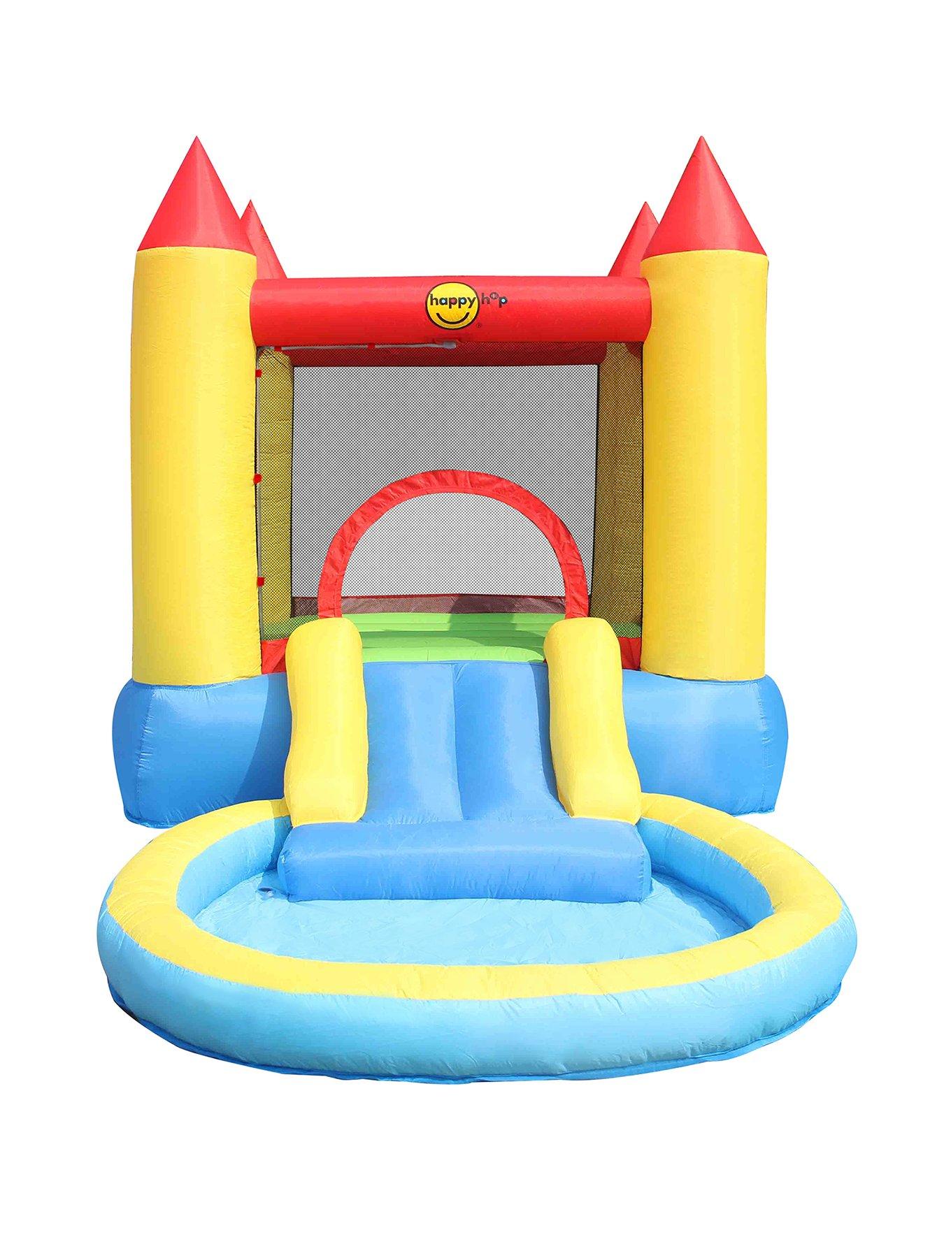 happy-hop-inflatable-bouncy-castle-with-pool-amp-slide-with-safety-netting