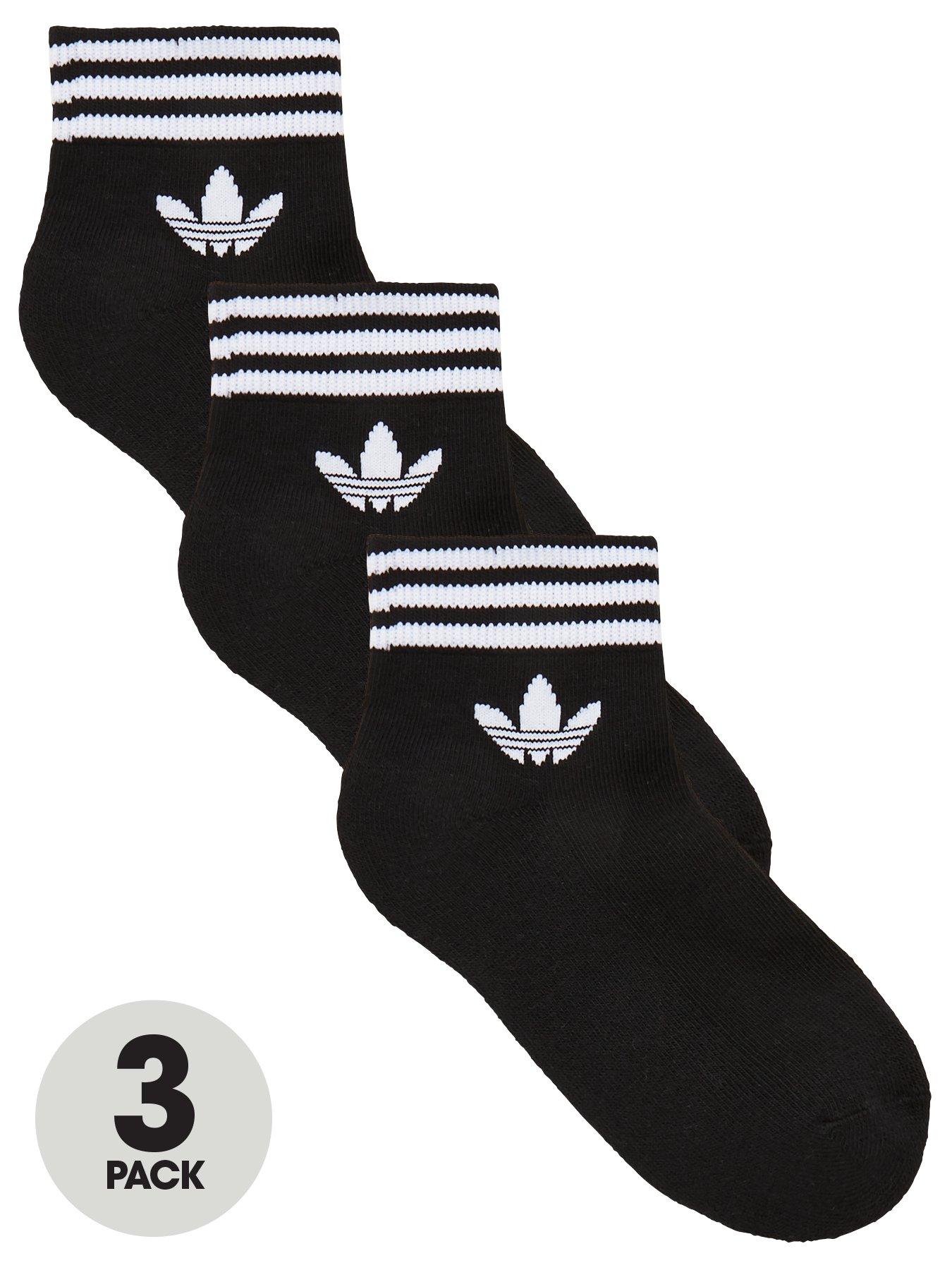 adidas-originals-unisex-3-pack-trefoil-ankle-socks-black