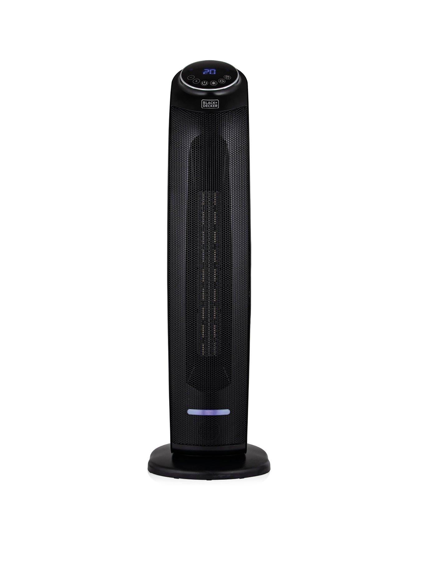 Image 1 of 6 of Black & Decker Ceramic Tower Fan Heater with 8 Hour Timer and 60&deg; Oscillation, 2.2kW, Black, BXSH44005GB
