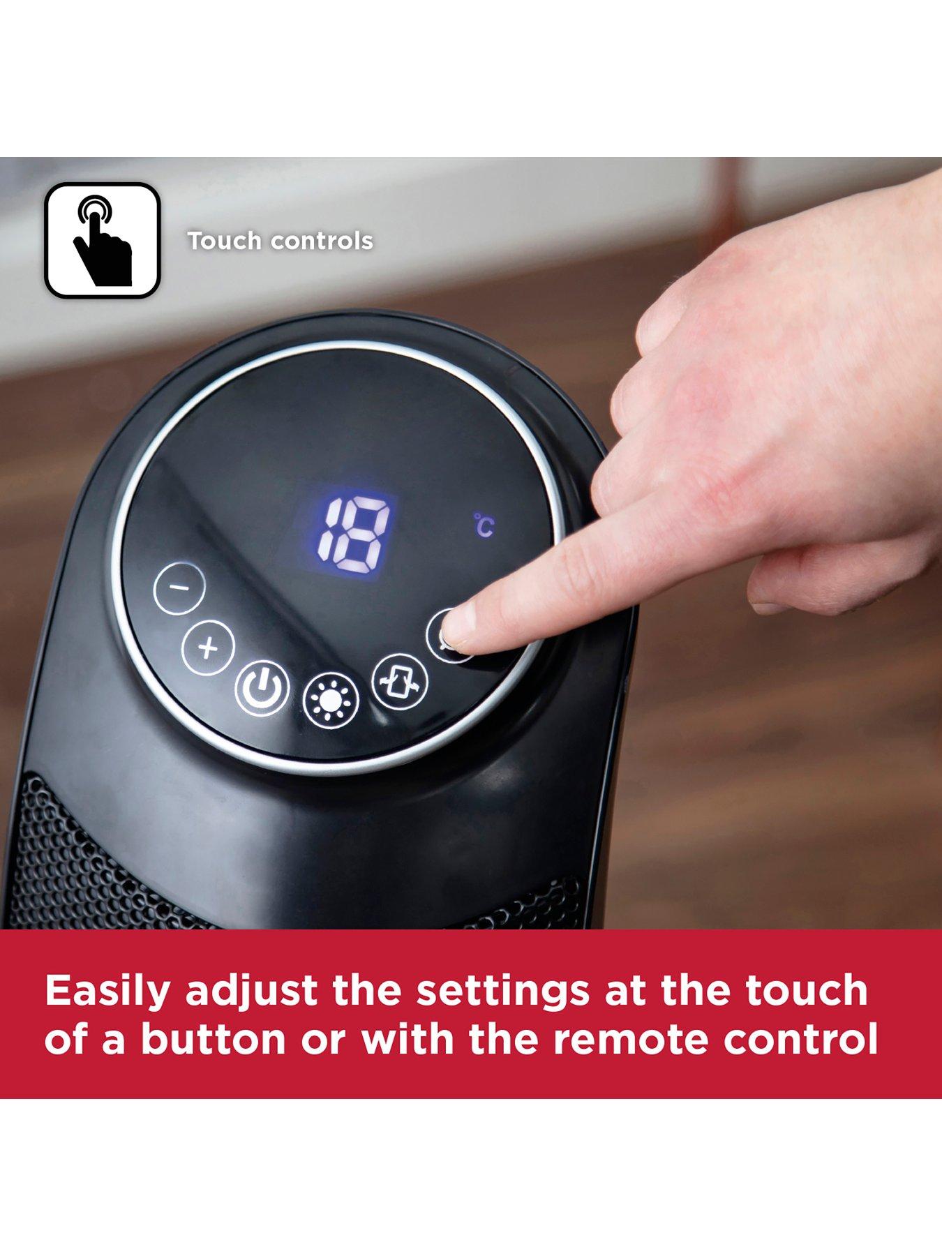 Image 6 of 6 of Black & Decker Ceramic Tower Fan Heater with 8 Hour Timer and 60&deg; Oscillation, 2.2kW, Black, BXSH44005GB