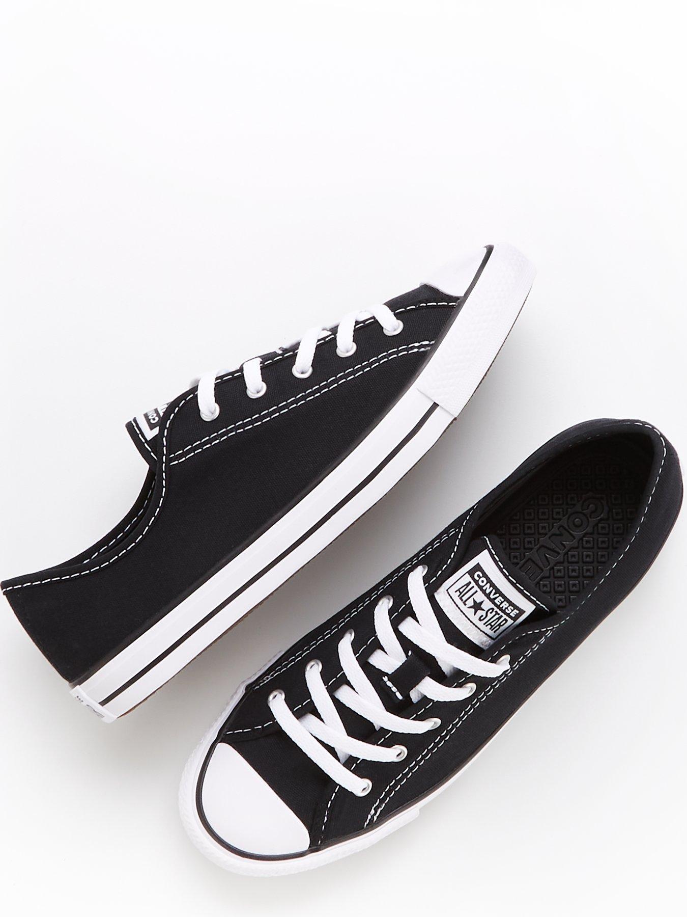 Image 4 of 7 of Converse Womens Dainty Ox Trainers - Black/White