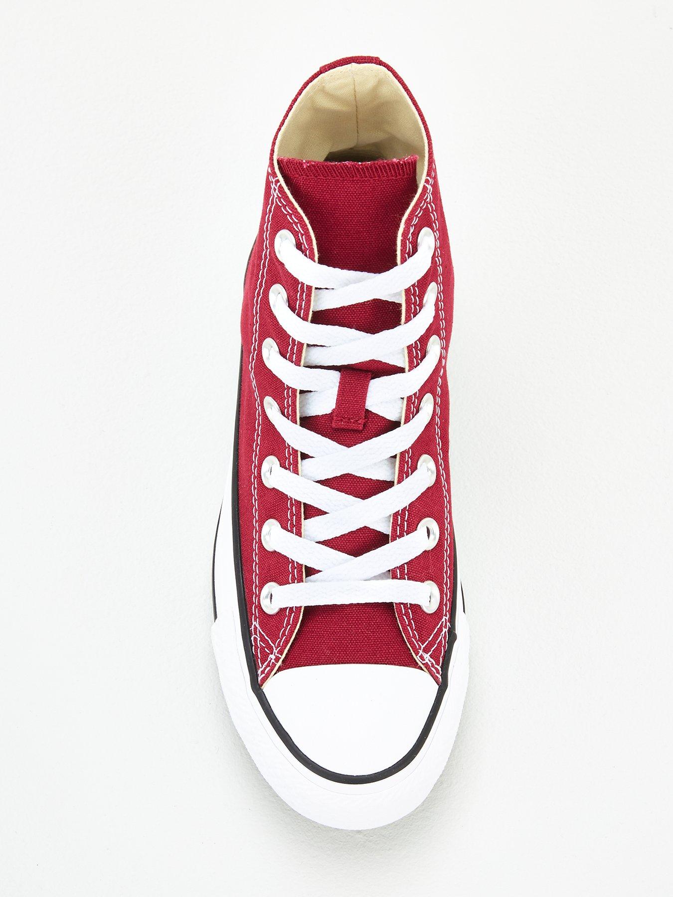 Image 4 of 7 of Converse Unisex Canvas Hi Top Trainers - Dark Red