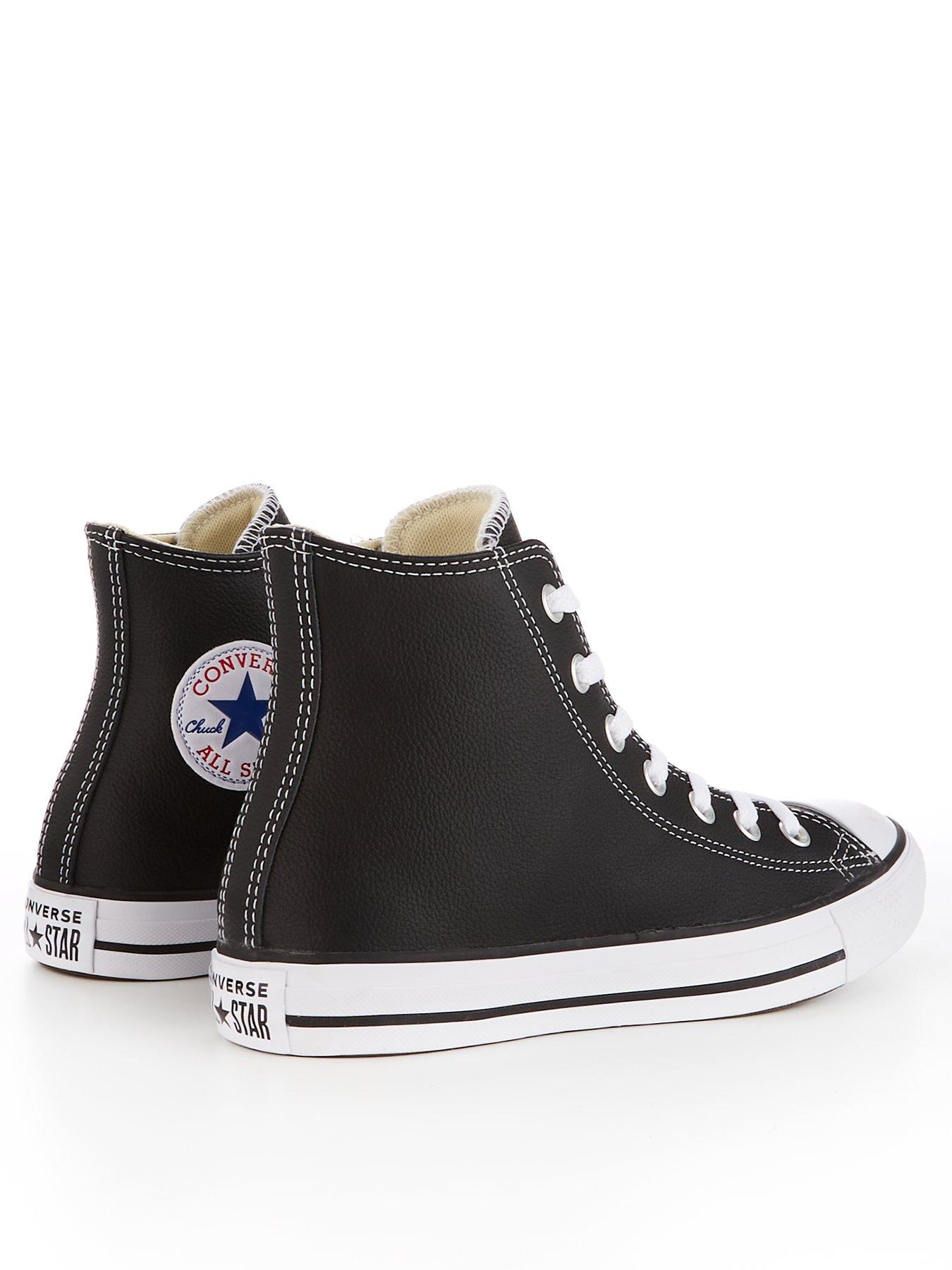 Office black leather clearance converse