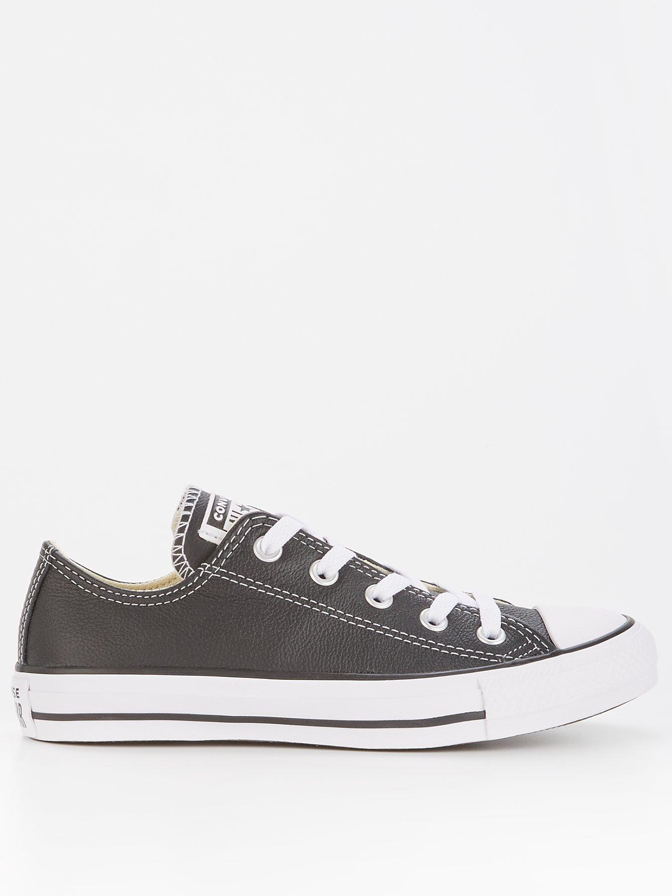 Leather Ox Trainers Black