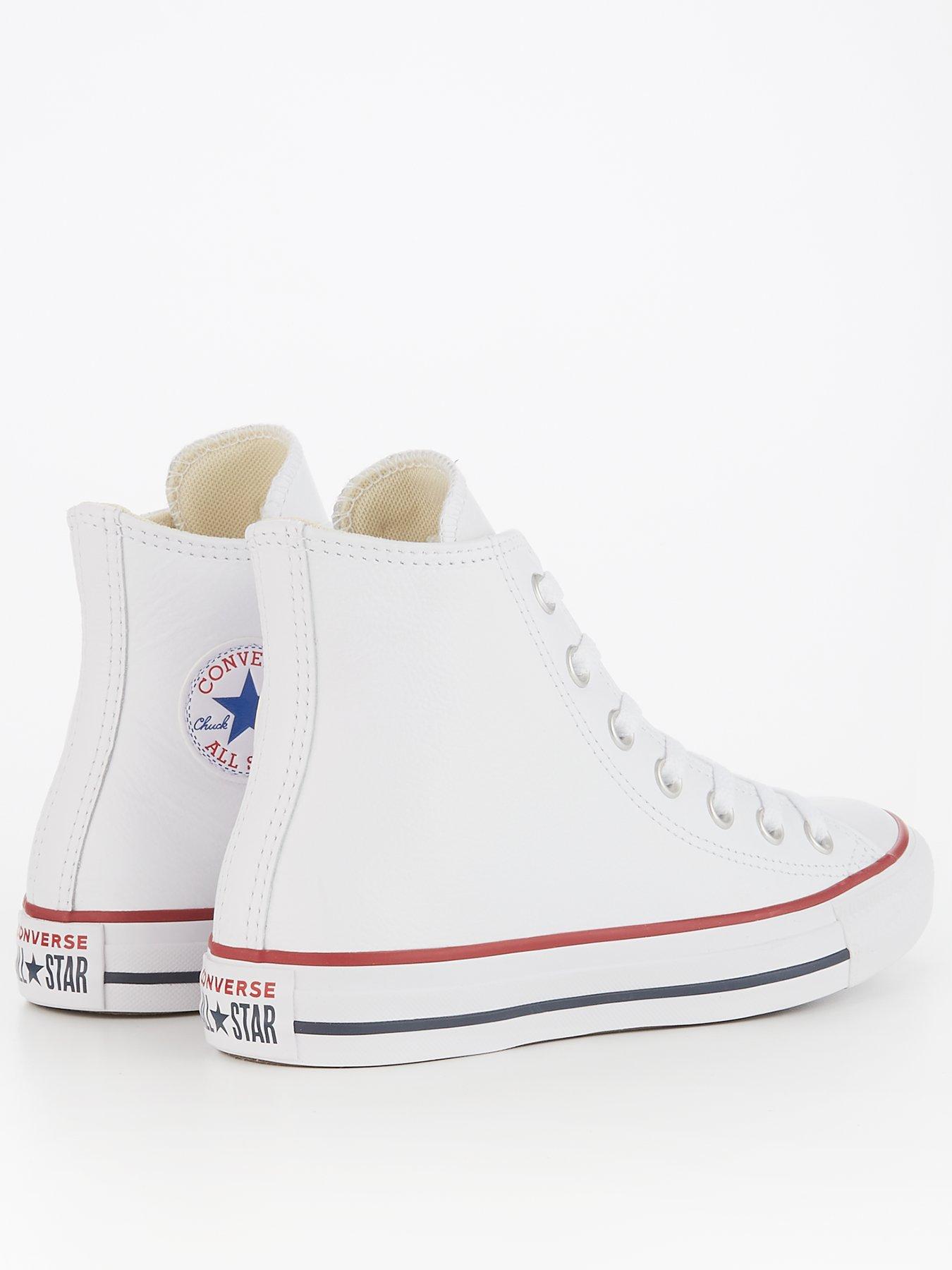 Image 2 of 7 of Converse Leather Hi Top Trainers - White