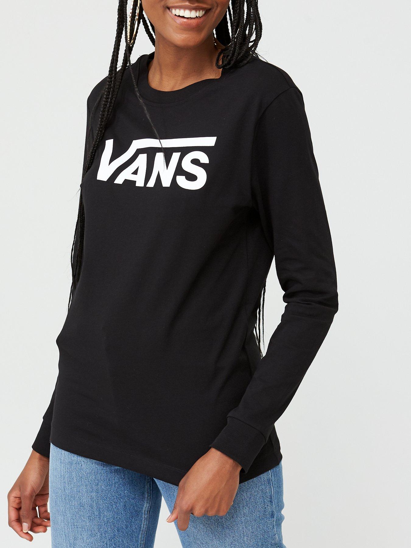 Image 1 of 4 of Vans Womens Classic Logo Long Sleeve T-Shirt - Black