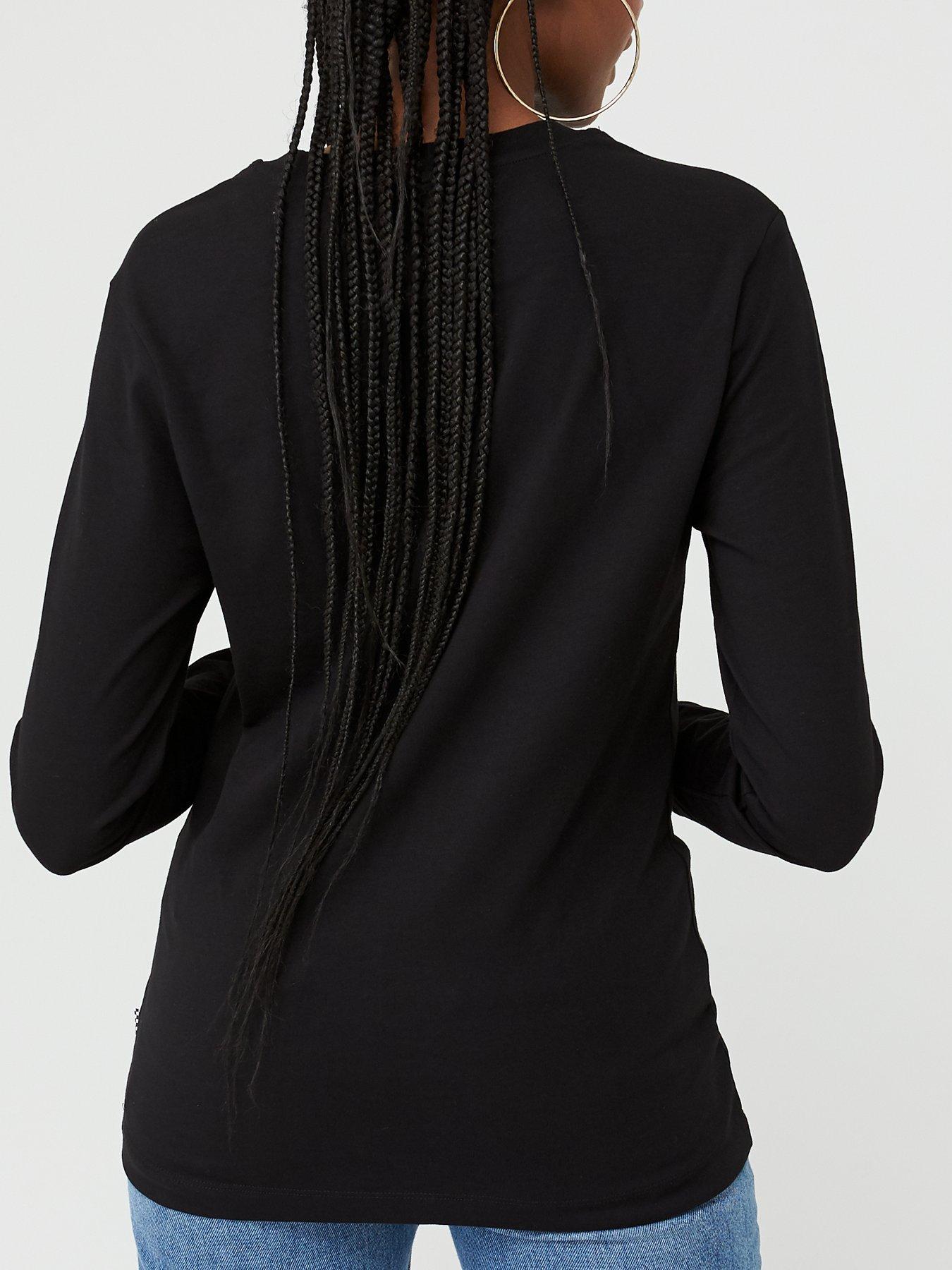 Image 2 of 4 of Vans Womens Classic Logo Long Sleeve T-Shirt - Black