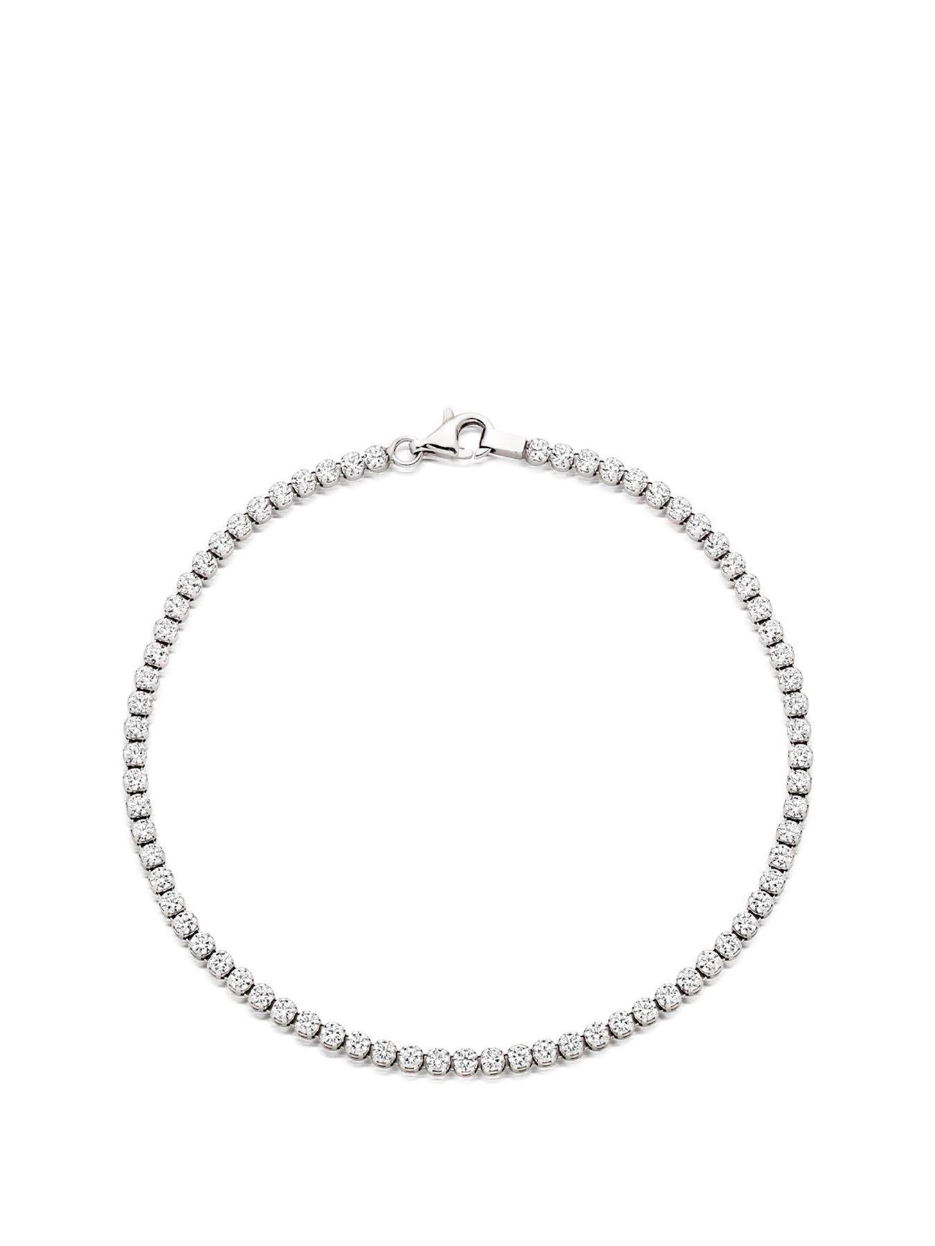Beaverbrooks Silver Cubic Zirconia Tennis Bracelet