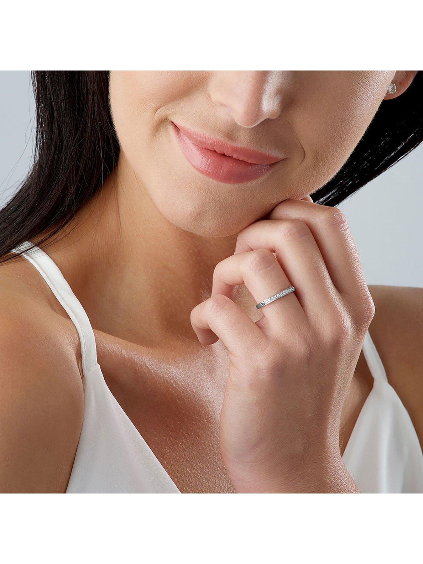Image 3 of 4 of Beaverbrooks 18ct White Gold Diamond Wedding Ring