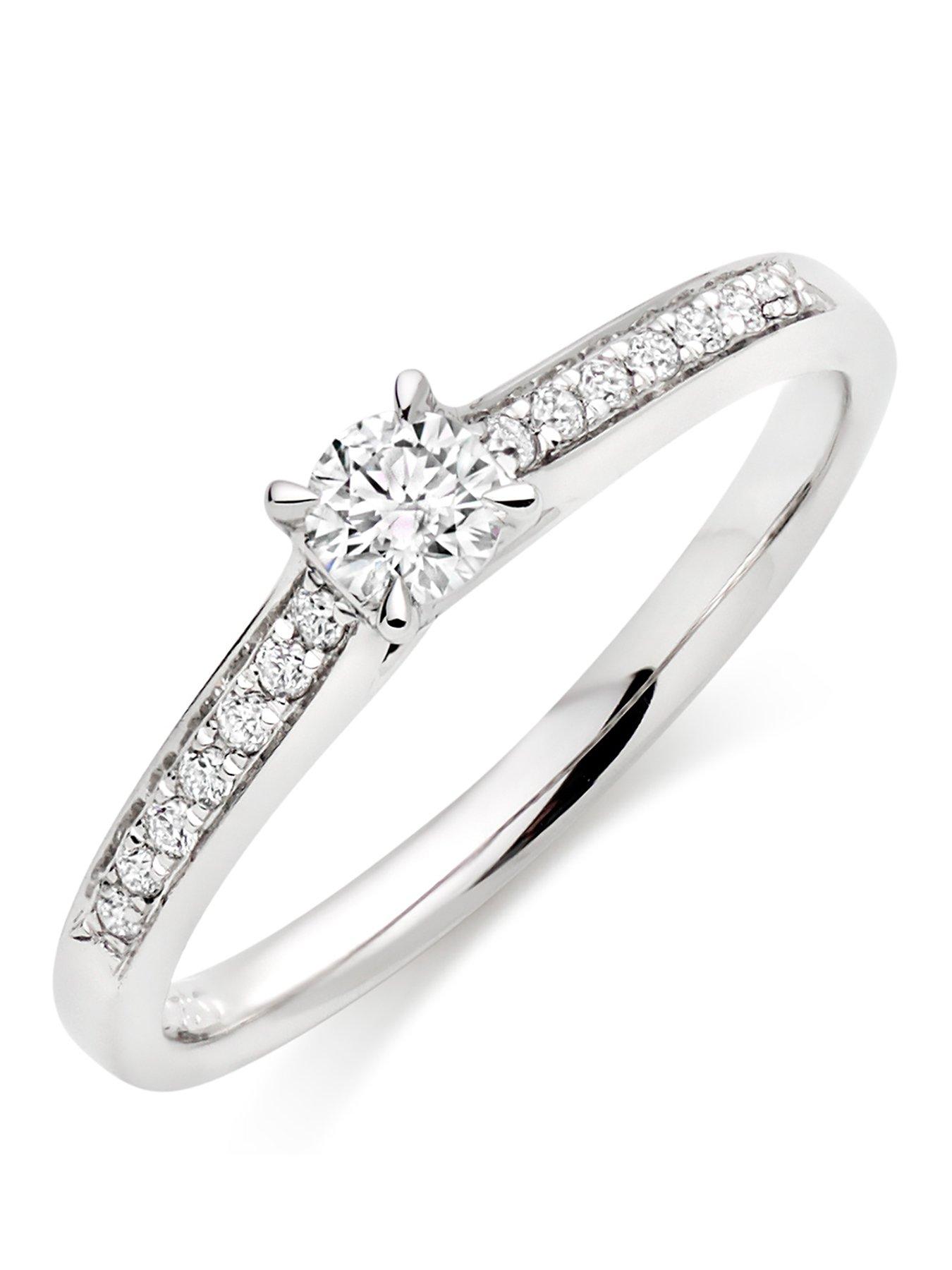 Image 1 of 6 of Beaverbrooks Platinum Diamond Solitaire Ring