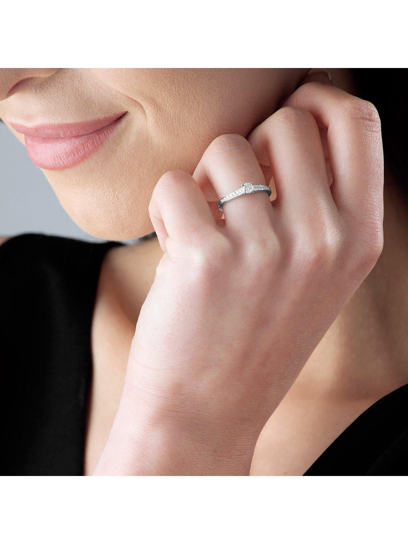 Image 2 of 6 of Beaverbrooks Platinum Diamond Solitaire Ring