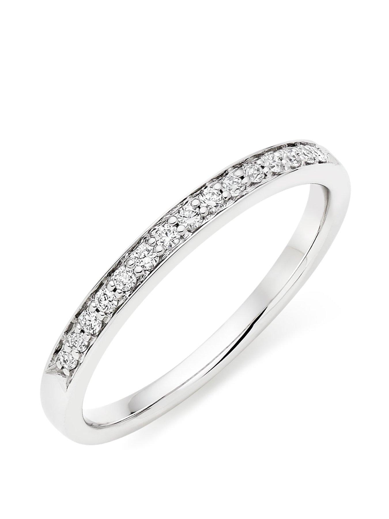 Beaverbrooks Platinum Diamond Half Eternity Ring