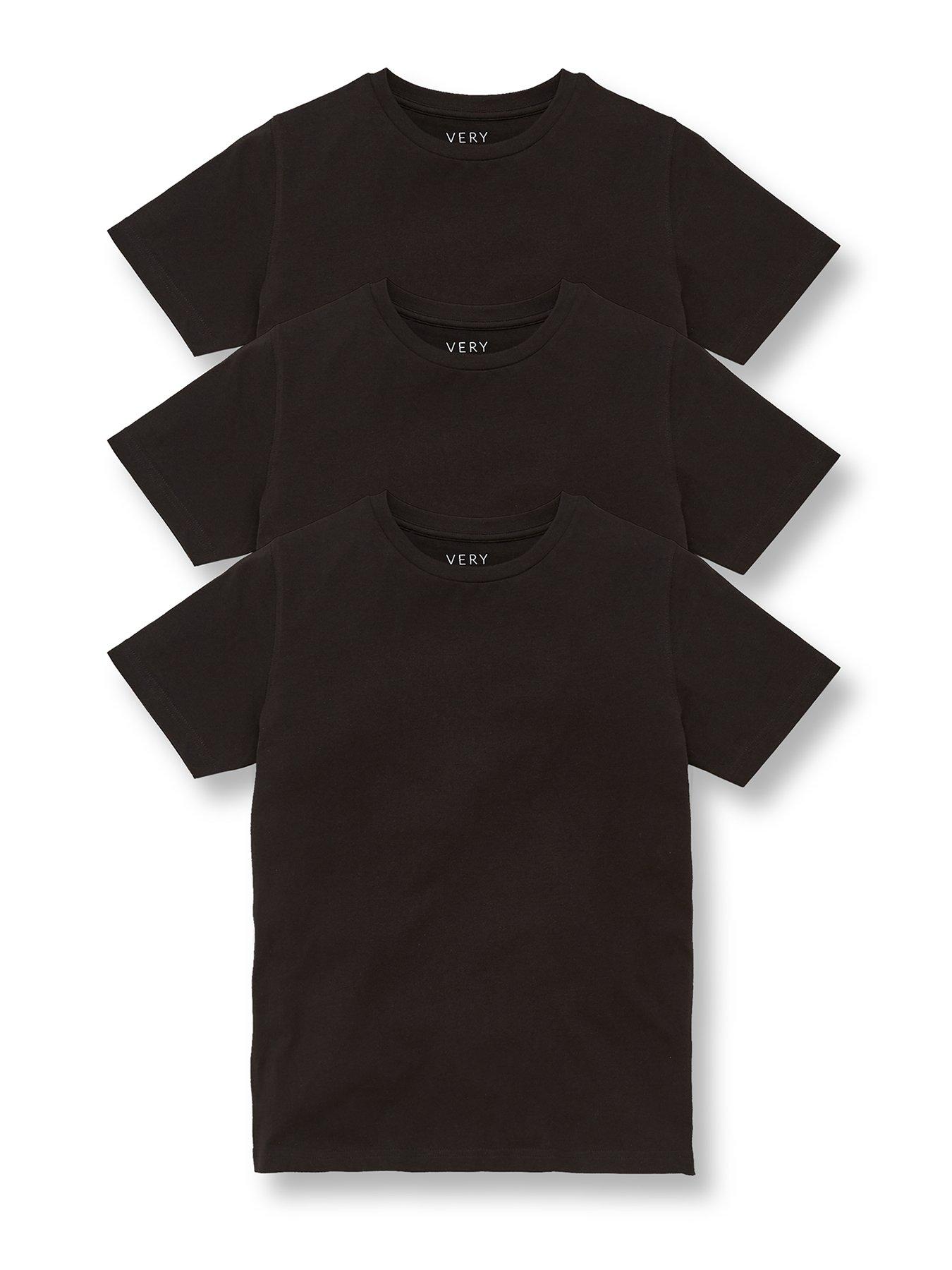 Image 2 of 6 of The Very Collection Unisex 3 Pack Sports School T-shirts - Black
