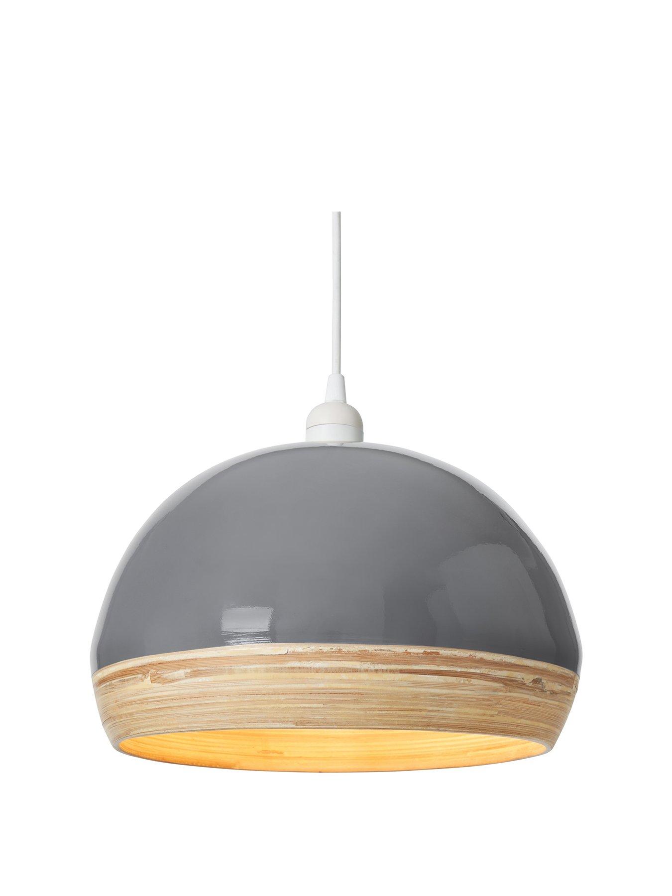 Very Home Hampton Bamboo Easy-Fit Lightshade – Grey