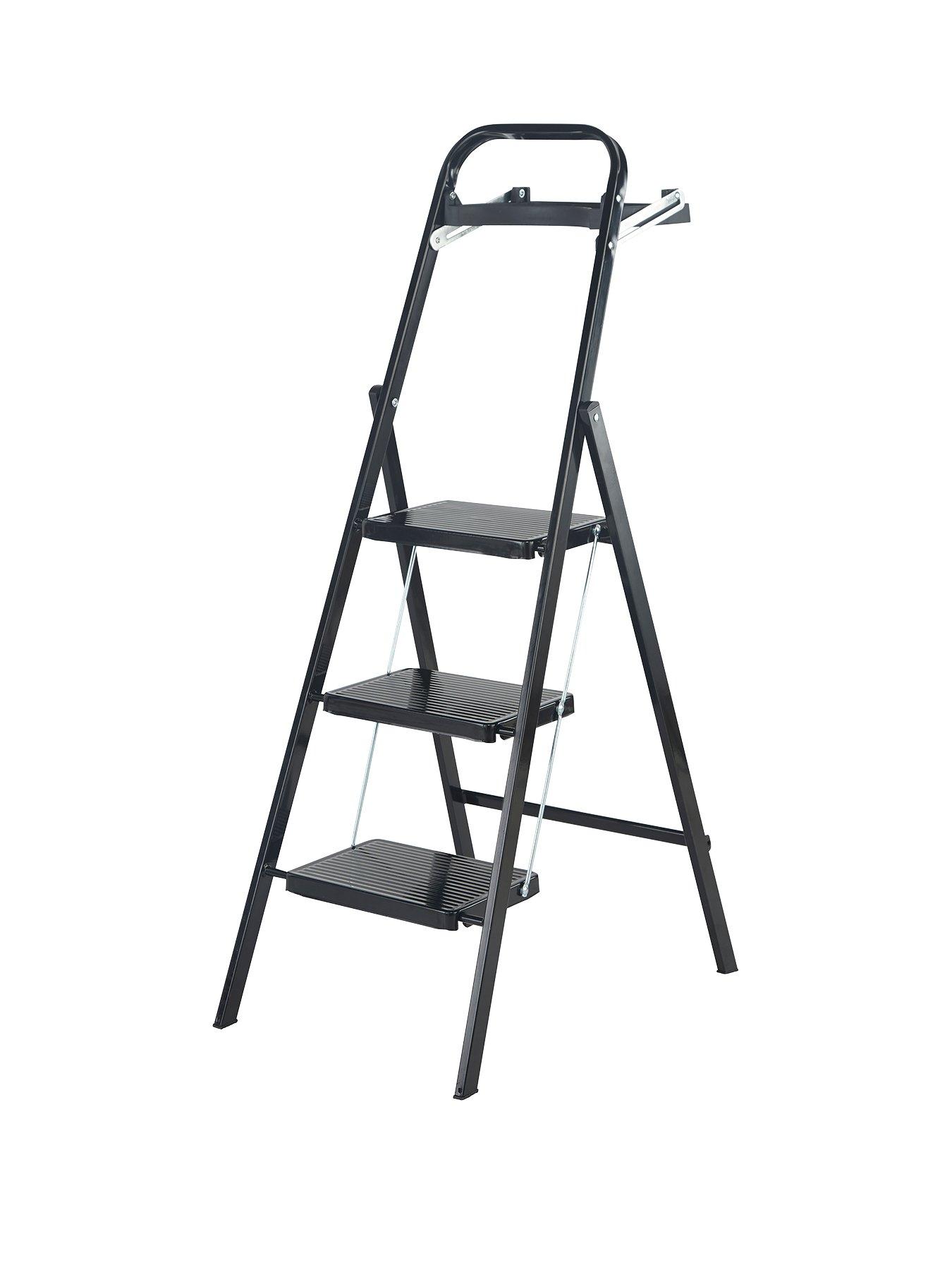 Image 1 of 6 of Werner 3 Tread Black Stepstool with Tool Tray