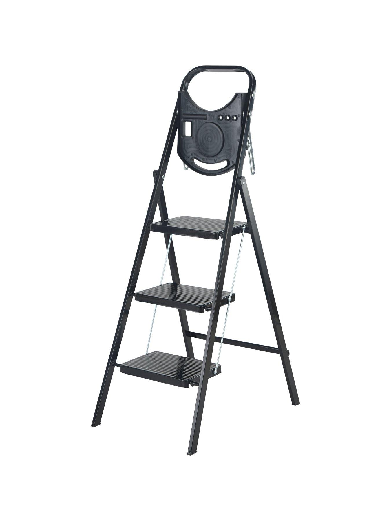Image 2 of 6 of Werner 3 Tread Black Stepstool with Tool Tray