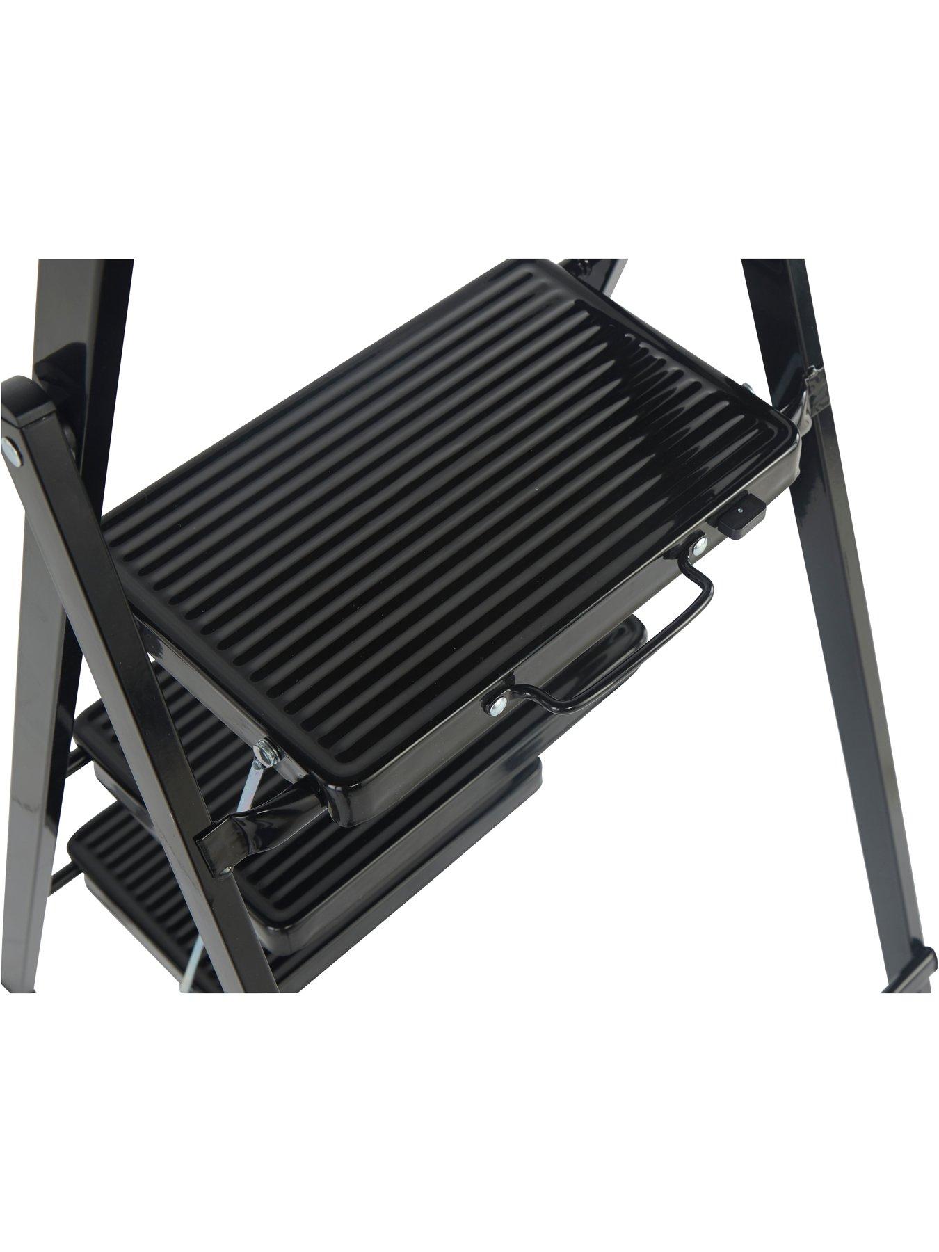 Image 3 of 6 of Werner 3 Tread Black Stepstool with Tool Tray