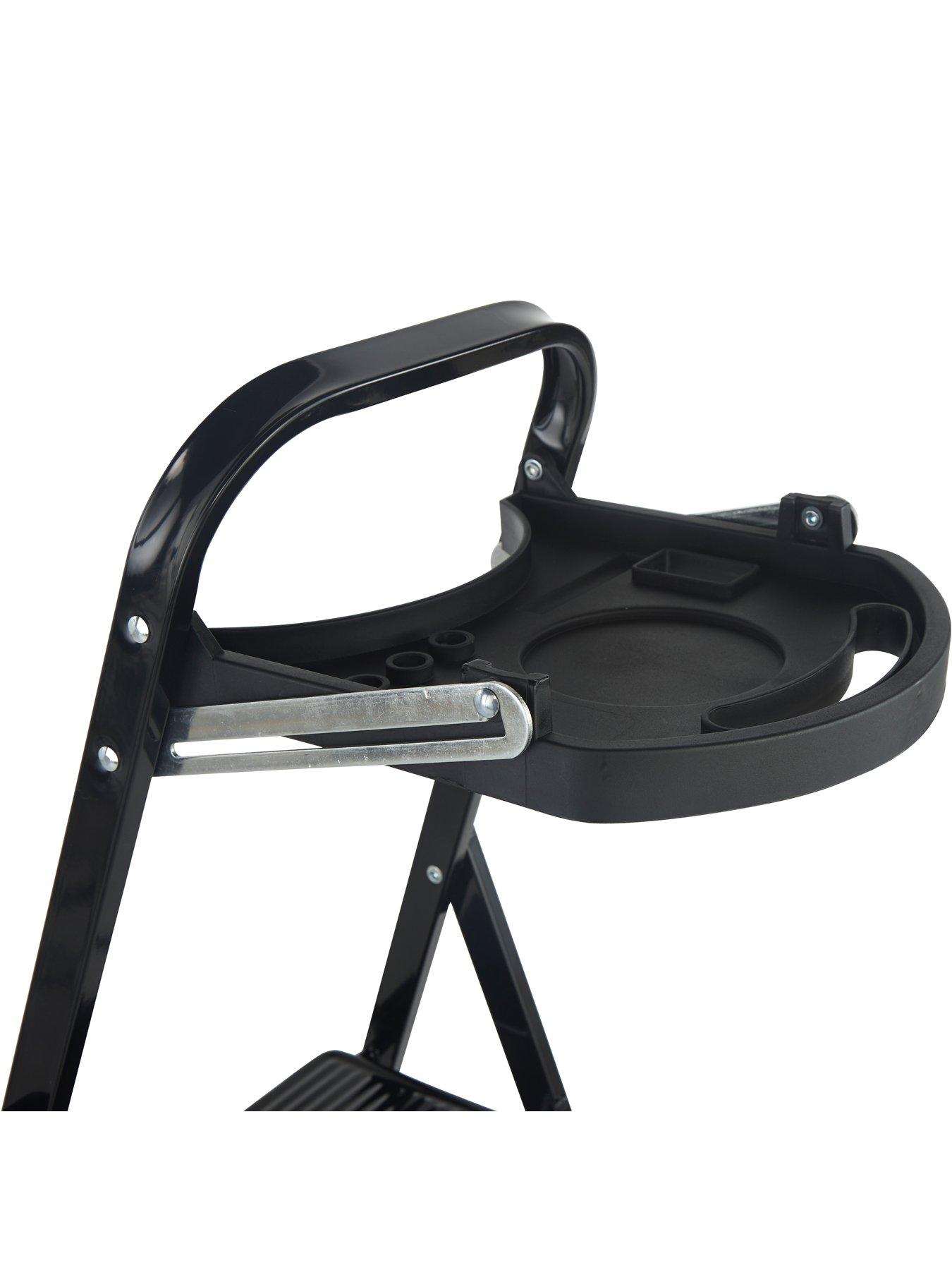 Image 4 of 6 of Werner 3 Tread Black Stepstool with Tool Tray