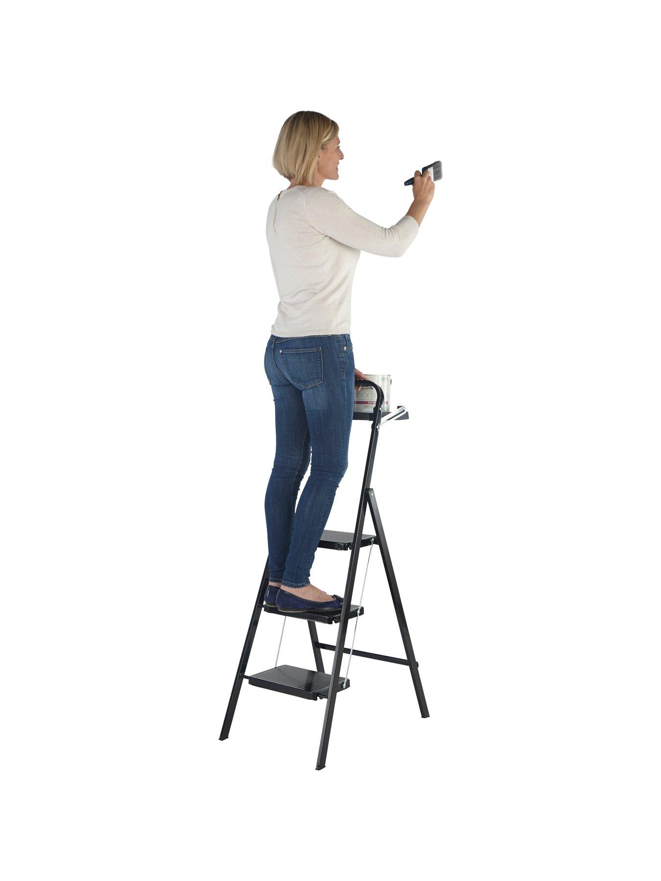 Image 5 of 6 of Werner 3 Tread Black Stepstool with Tool Tray