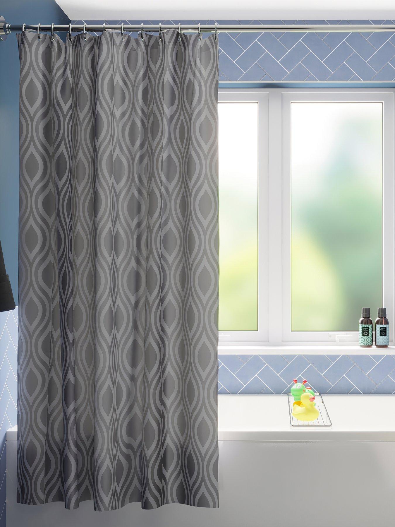 croydex-grey-medallion-shower-curtain