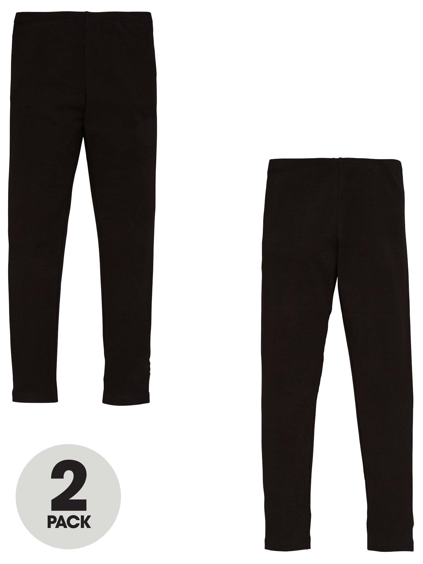 Image 1 of 4 of The Very Collection Girls 2 Pack Black Basic Leggings